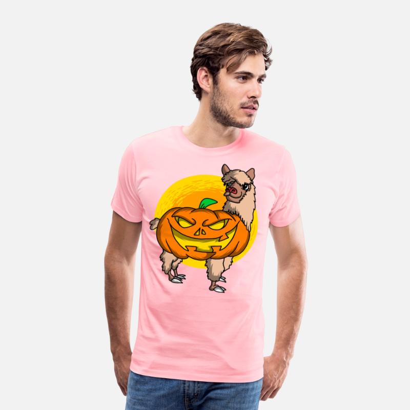 Cute Spooky Halloween Alpaca with Pumpkin Costume