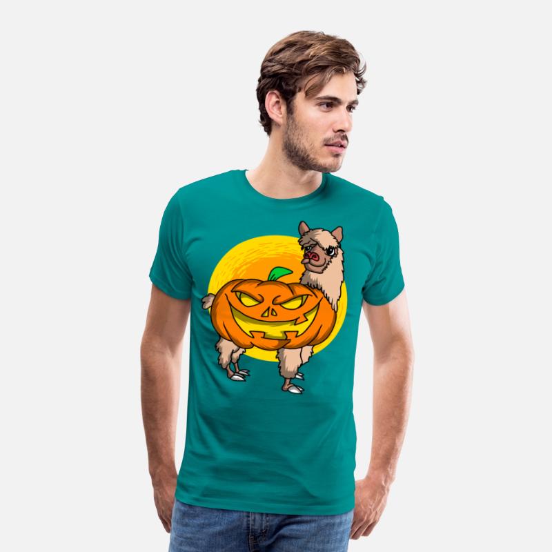 Cute Spooky Halloween Alpaca with Pumpkin Costume