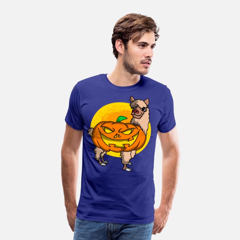 Cute Spooky Halloween Alpaca with Pumpkin Costume