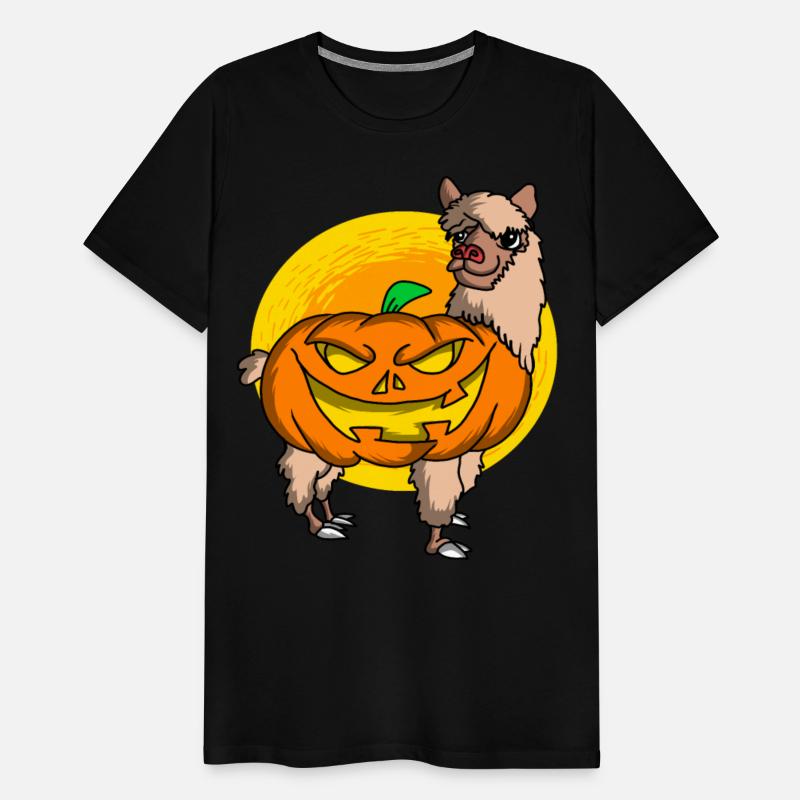 Cute Spooky Halloween Alpaca with Pumpkin Costume