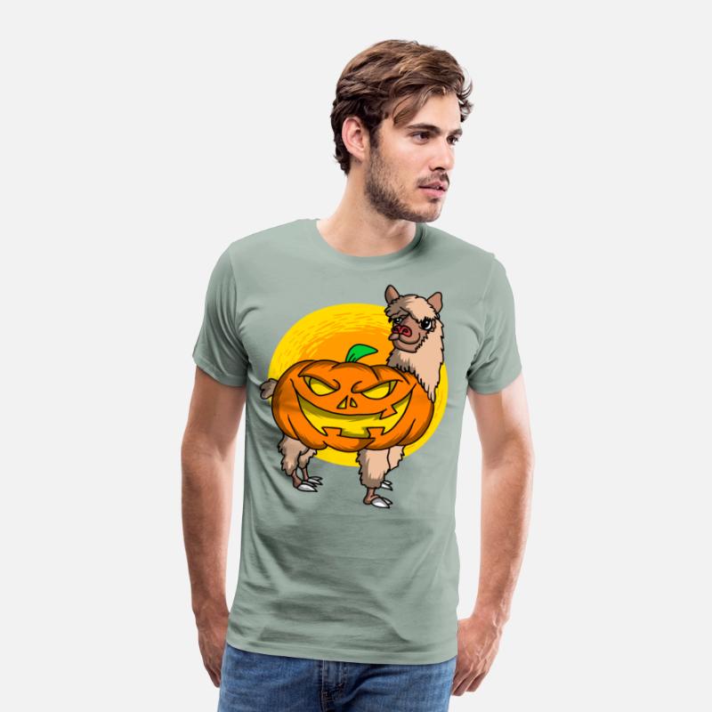 Cute Spooky Halloween Alpaca with Pumpkin Costume