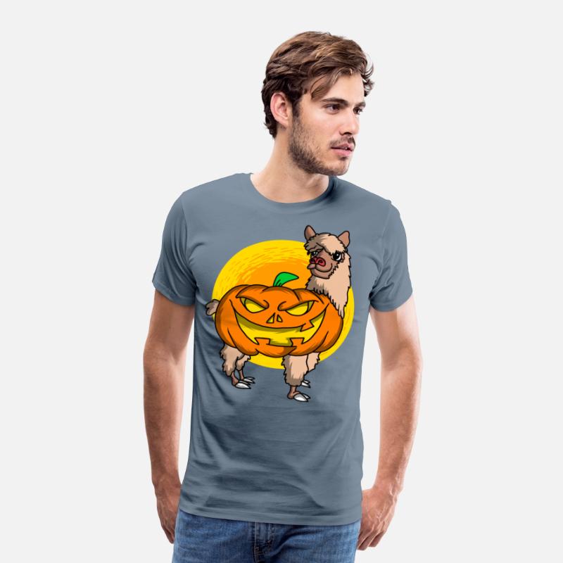 Cute Spooky Halloween Alpaca with Pumpkin Costume