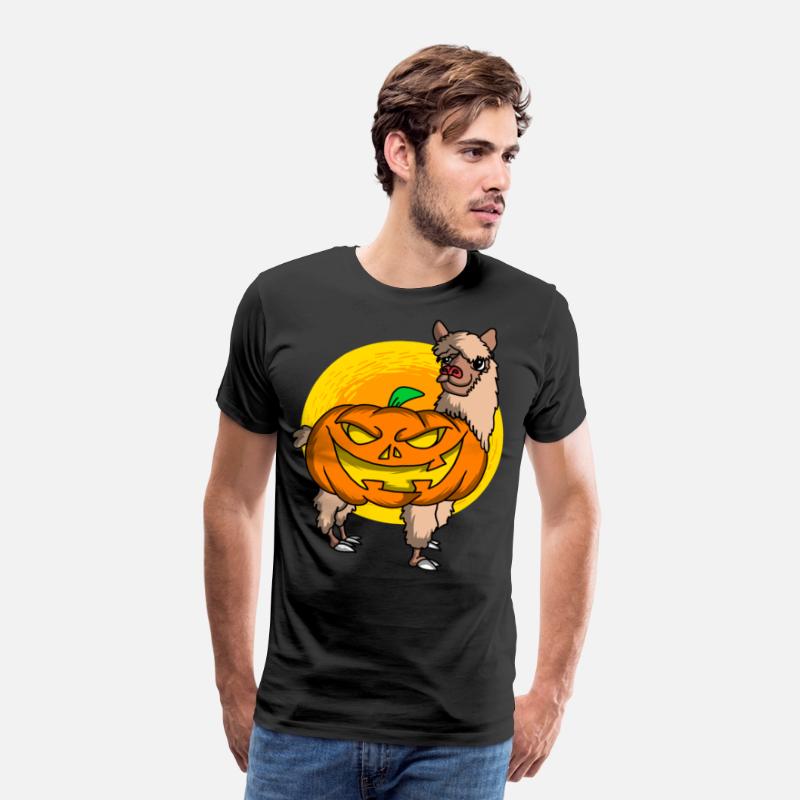 Cute Spooky Halloween Alpaca with Pumpkin Costume