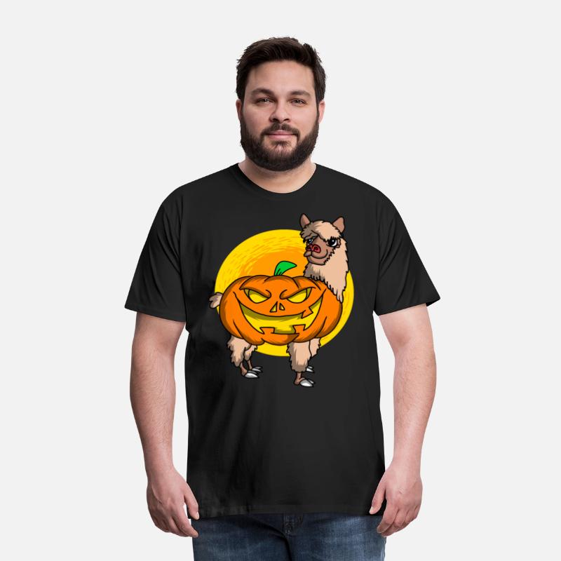 Cute Spooky Halloween Alpaca with Pumpkin Costume