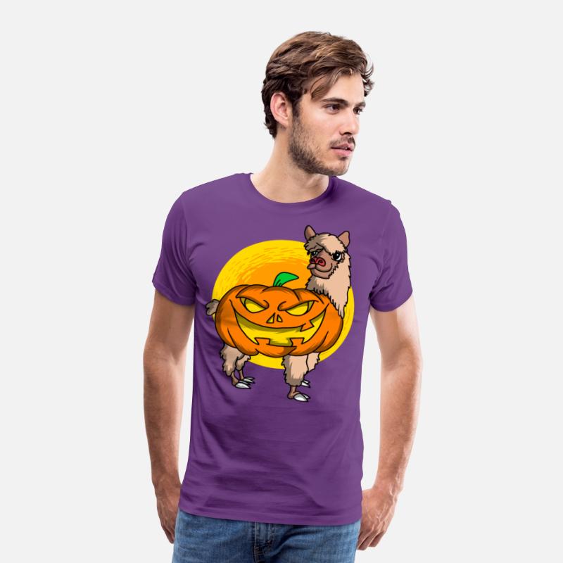 Cute Spooky Halloween Alpaca with Pumpkin Costume