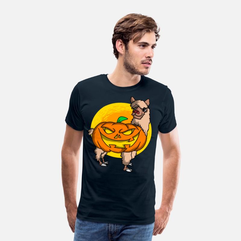 Cute Spooky Halloween Alpaca with Pumpkin Costume