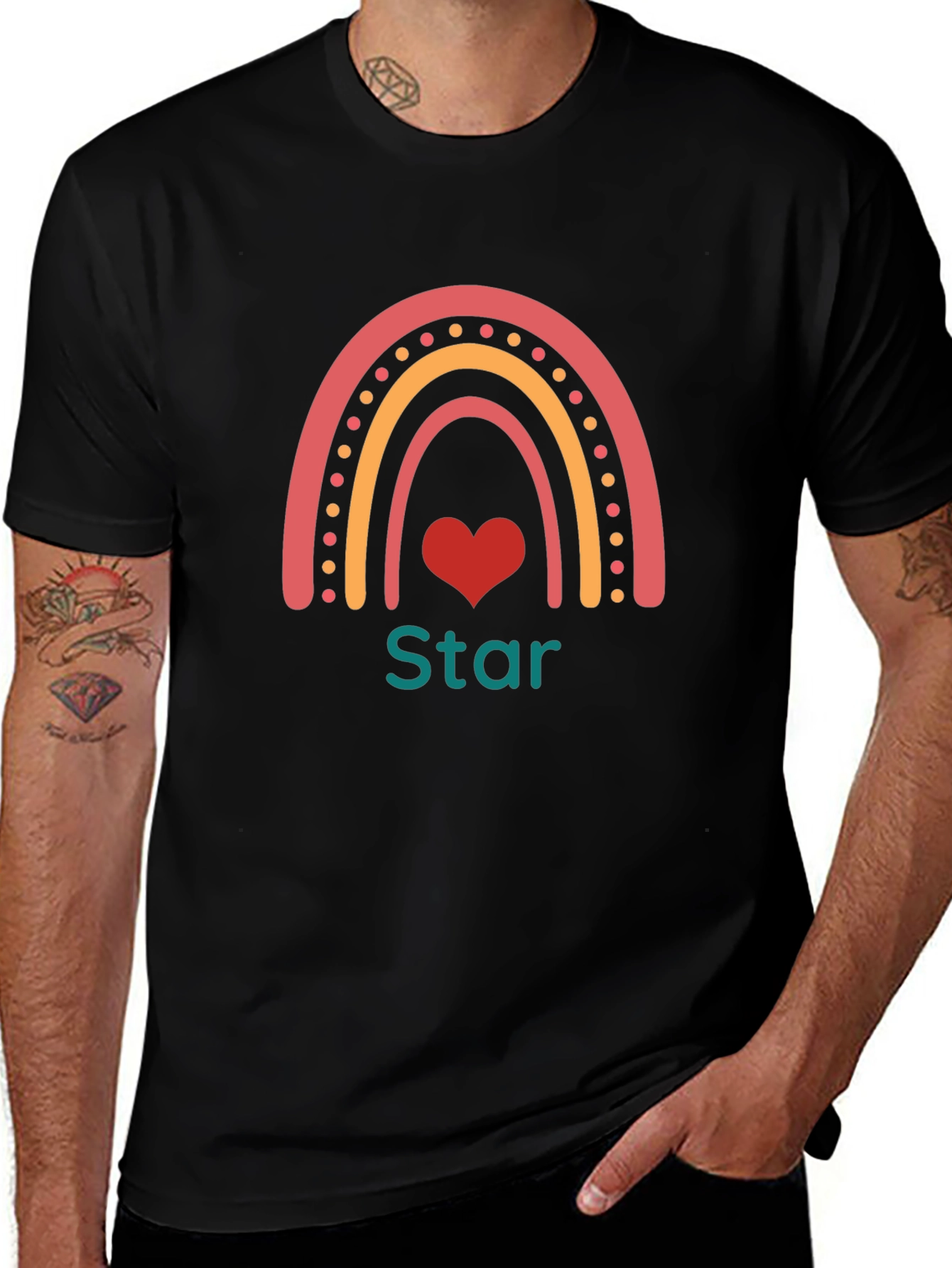 Rainbow Star Heart Graphic T-Shirt