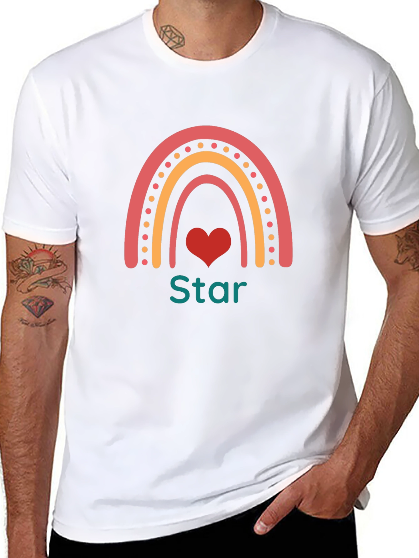 Rainbow Star Heart Graphic T-Shirt