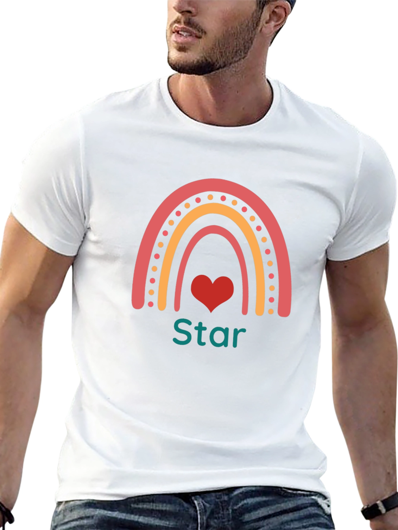 Rainbow Star Heart Graphic T-Shirt