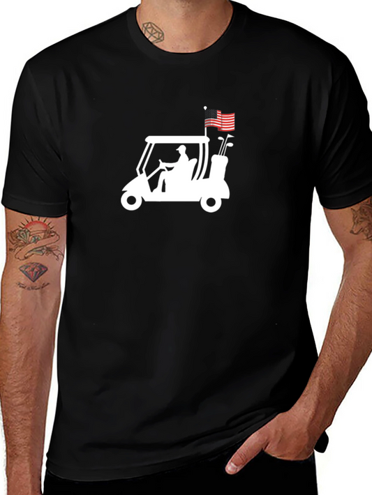 Golf Cart American Flag Graphic Tee