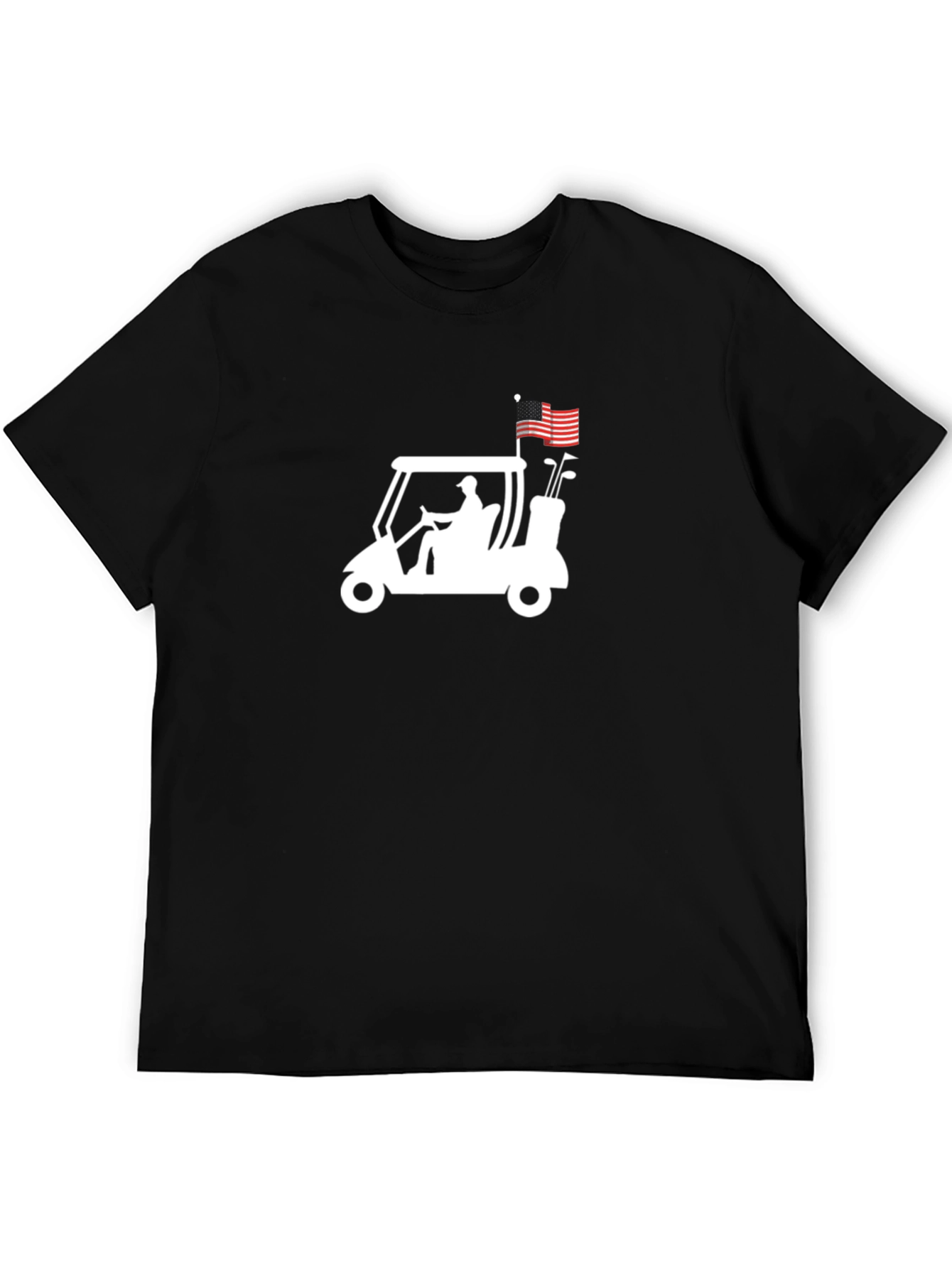 Golf Cart American Flag Graphic Tee