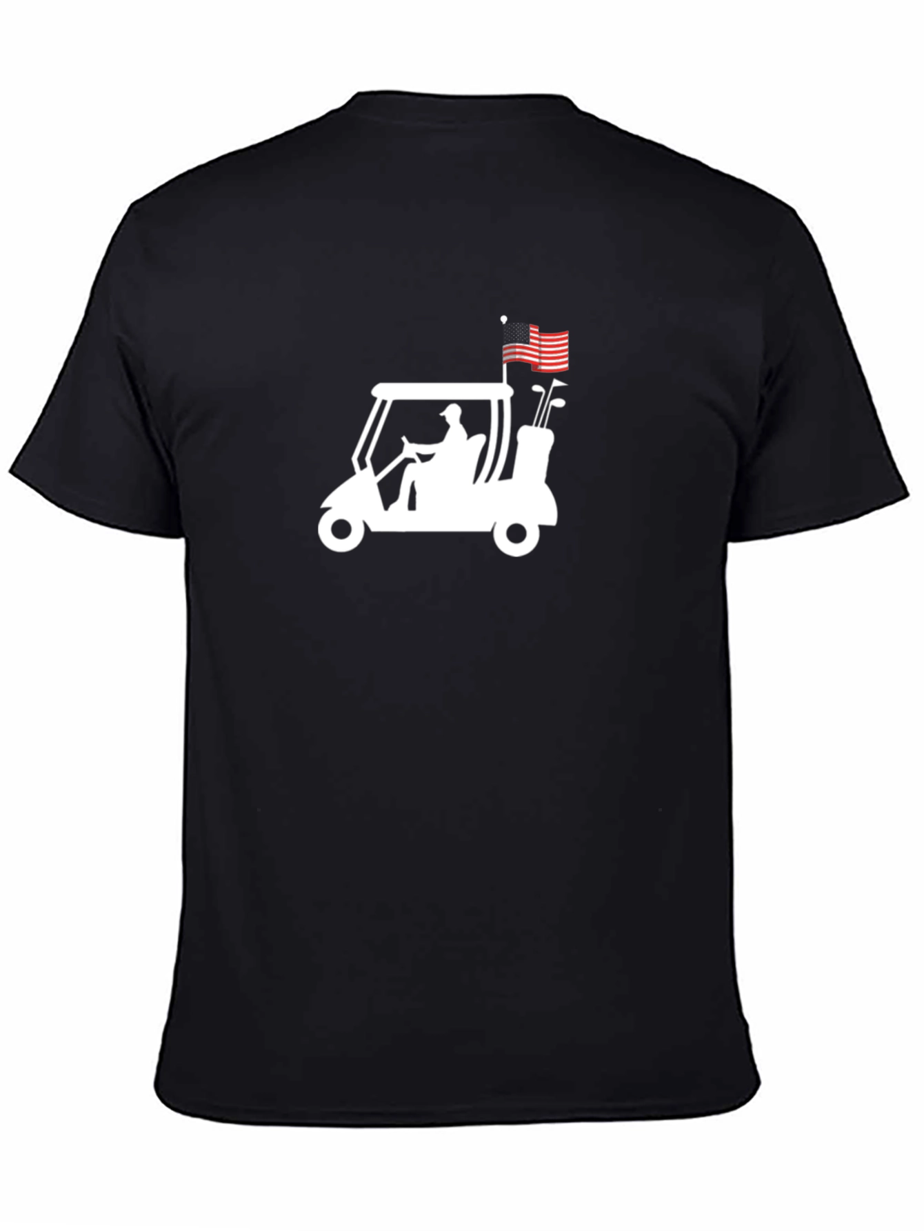 Golf Cart American Flag Graphic Tee