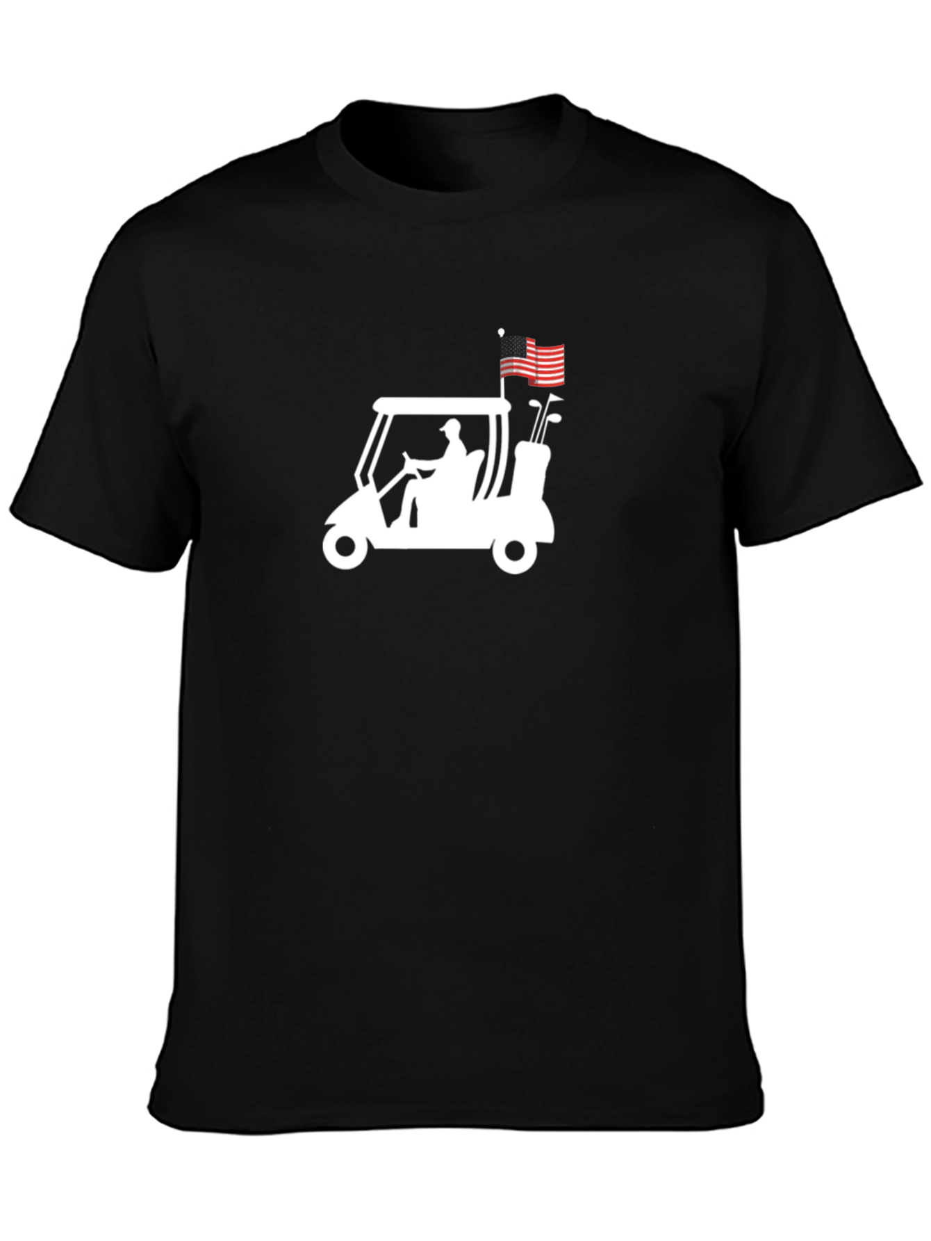 Golf Cart American Flag Graphic Tee