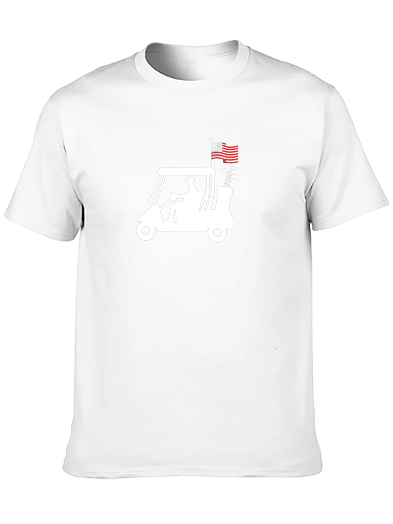 Golf Cart American Flag Graphic Tee