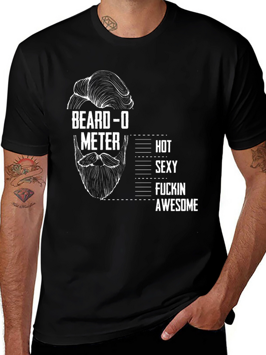 Beard-O-Meter Funny Mens T-Shirt