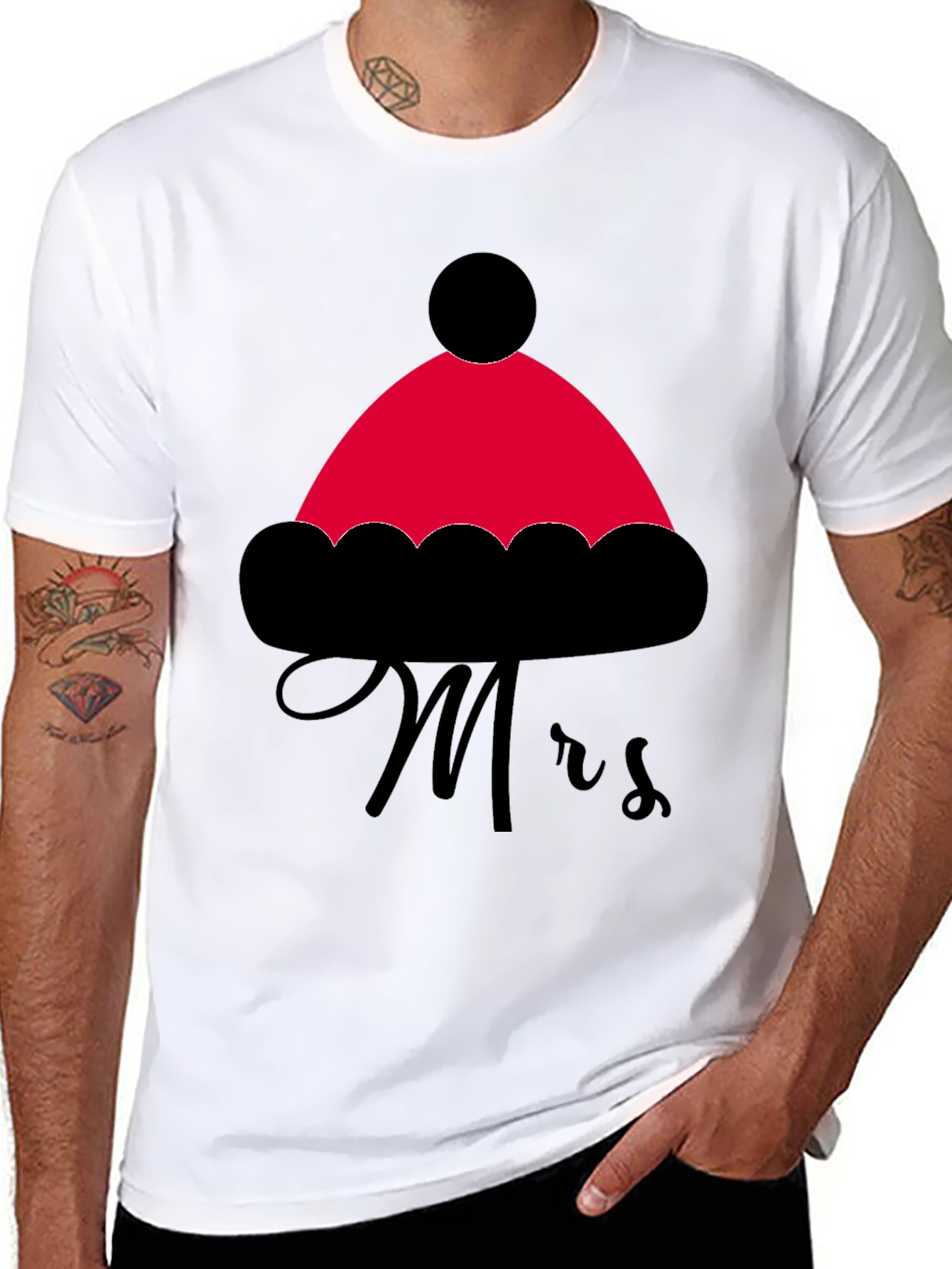 Mrs. Santa Hat Holiday T-Shirt