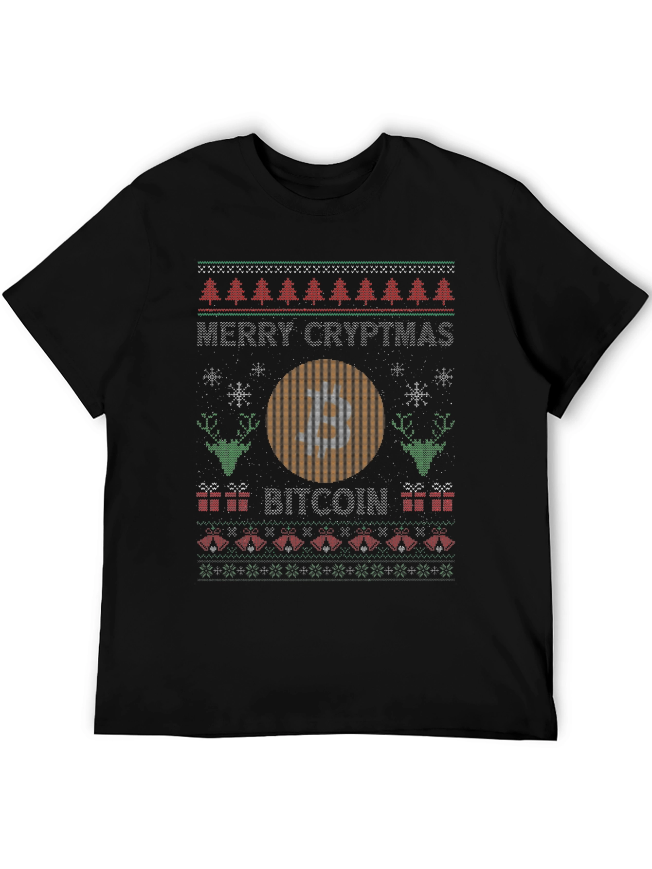 Merry Cryptmas Bitcoin Ugly Christmas Sweater T-Shirt