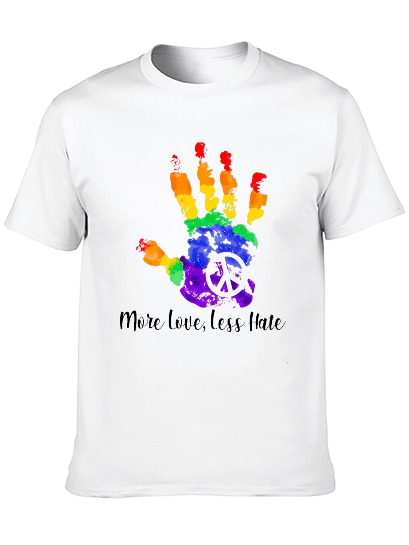 More Love Less Hate Rainbow Hand T-Shirt