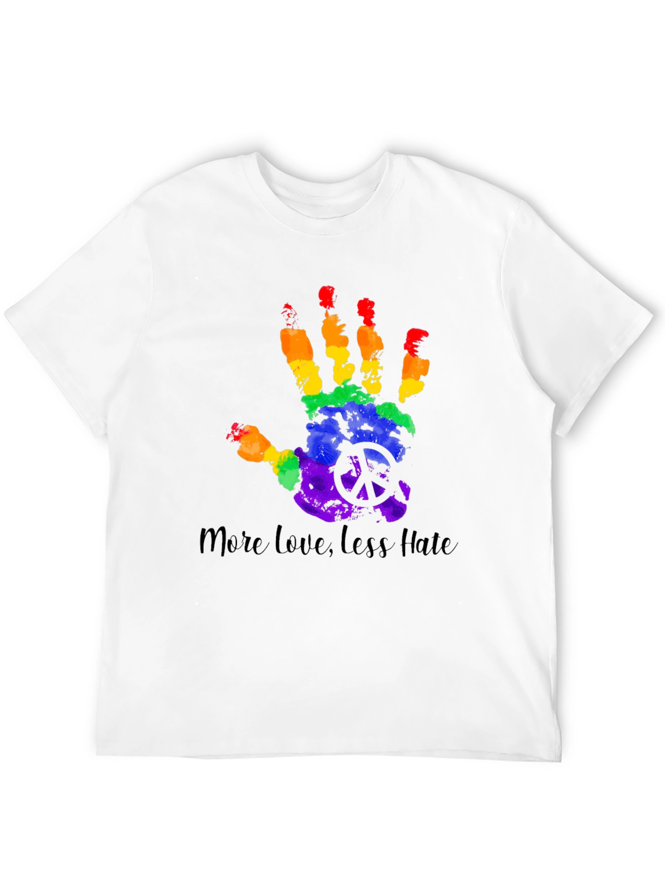 More Love Less Hate Rainbow Hand T-Shirt