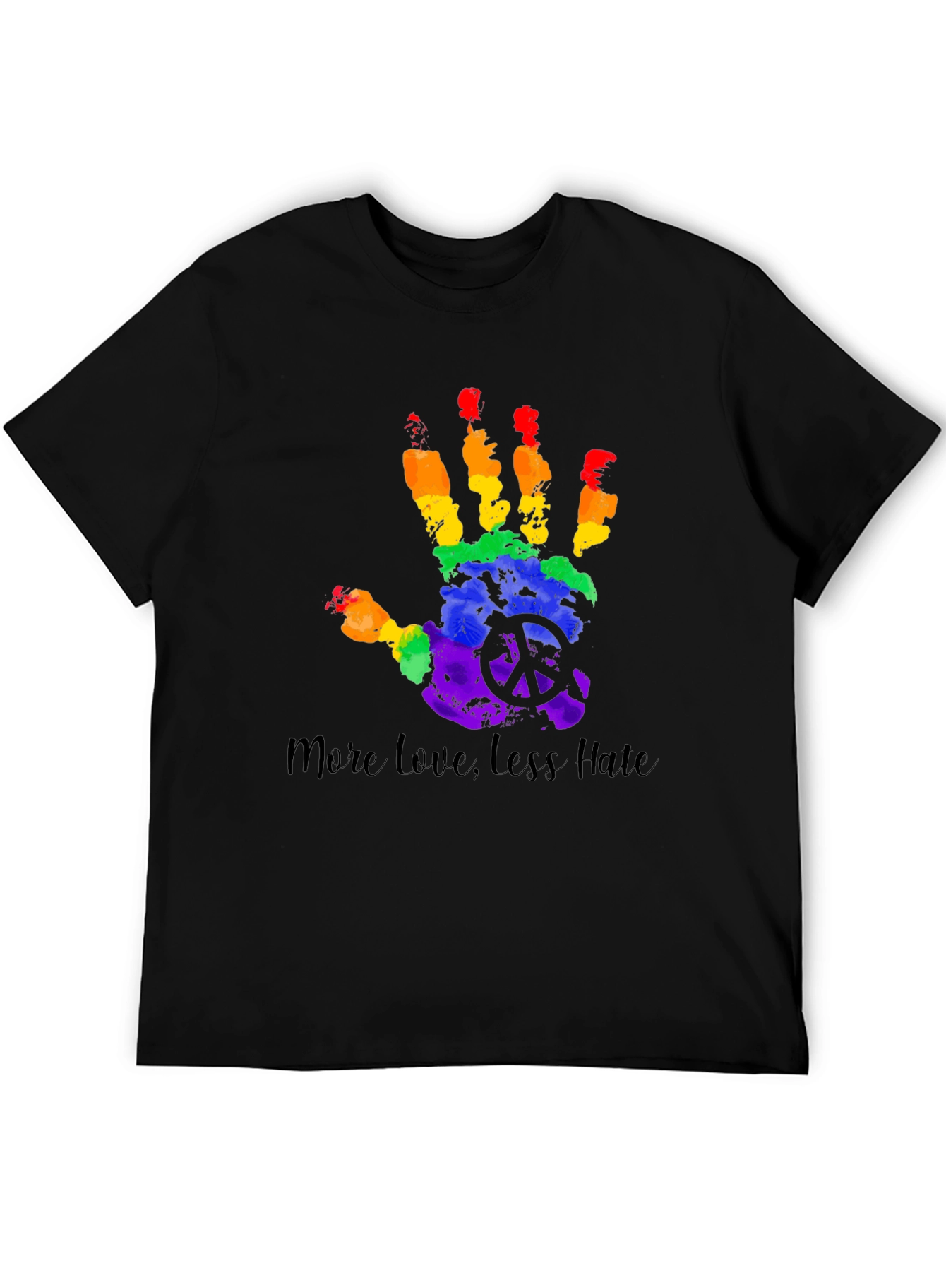 More Love Less Hate Rainbow Hand T-Shirt