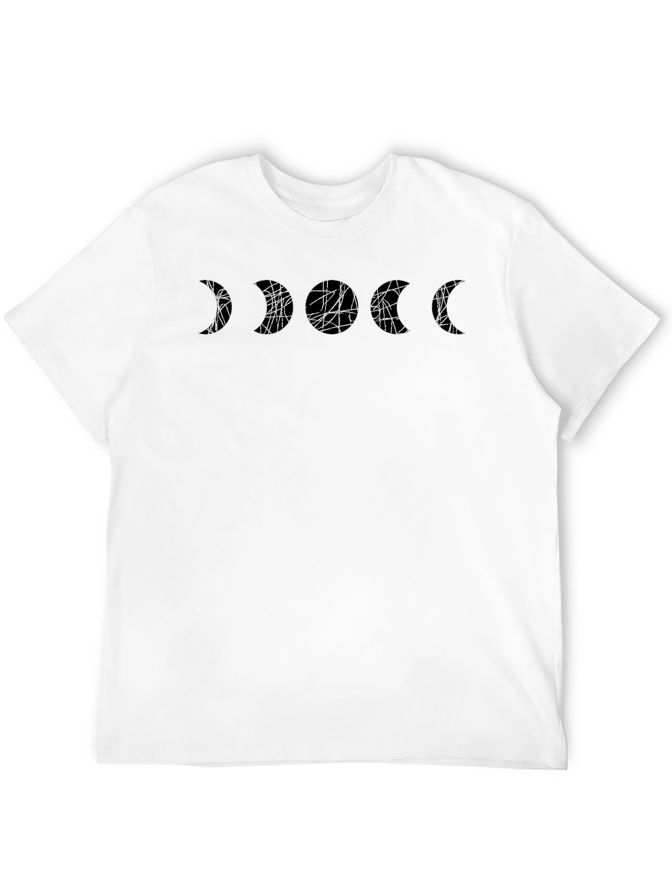 Abstract Moon Phases Black T-Shirt