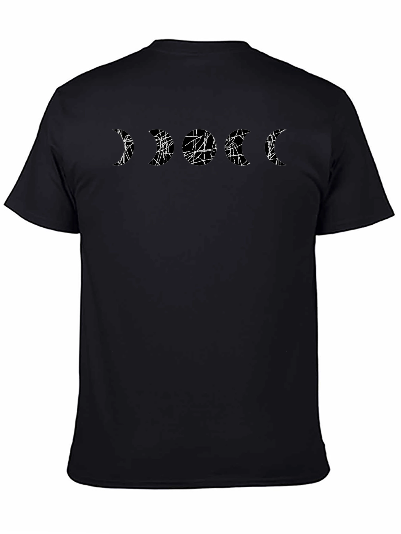 Abstract Moon Phases Black T-Shirt