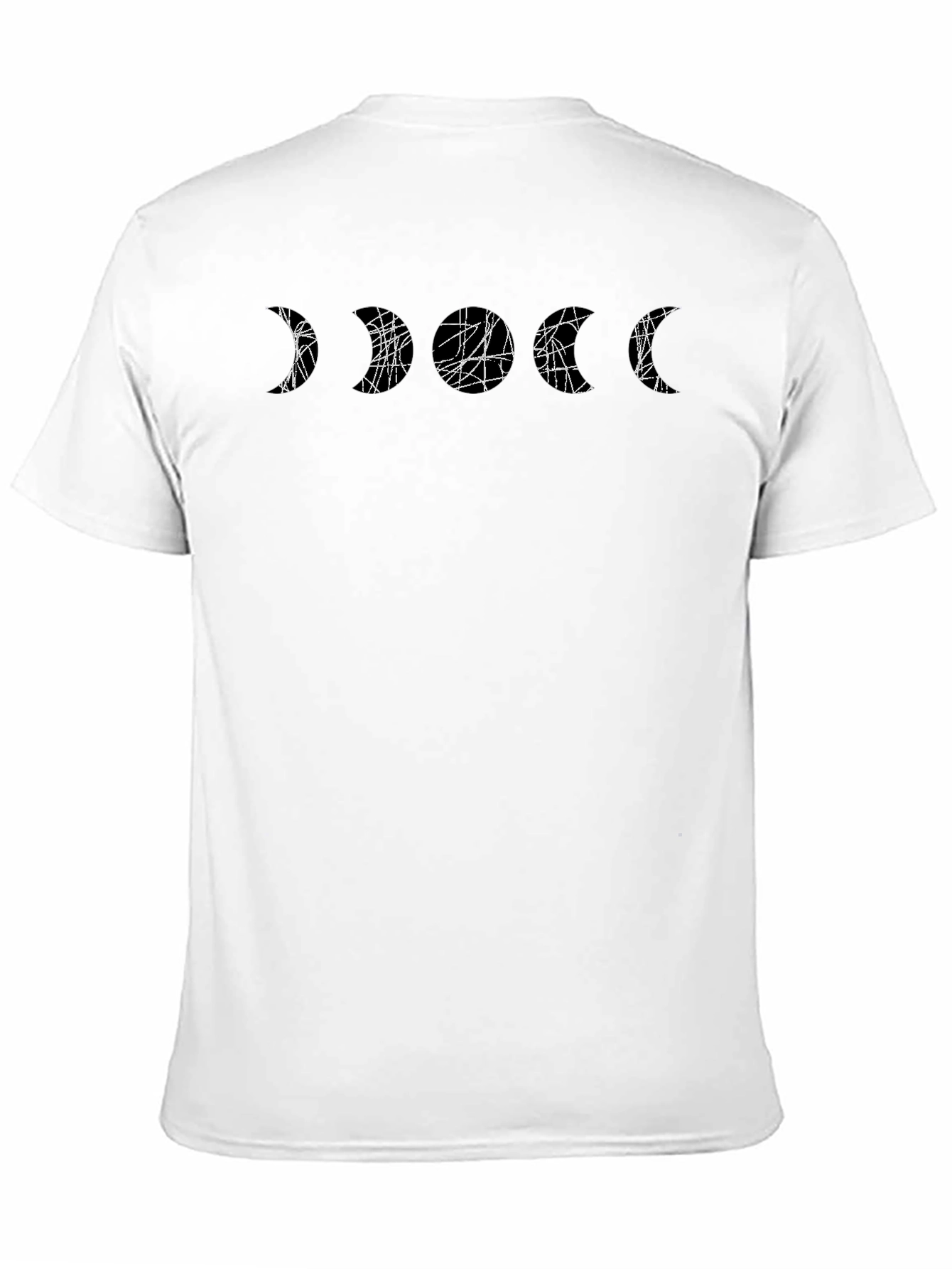 Abstract Moon Phases Black T-Shirt