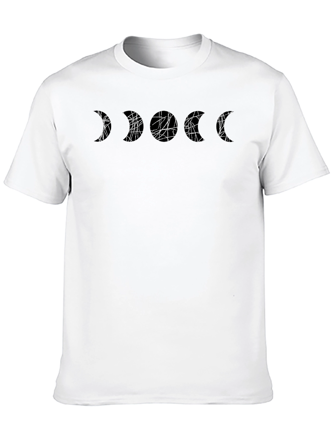Abstract Moon Phases Black T-Shirt