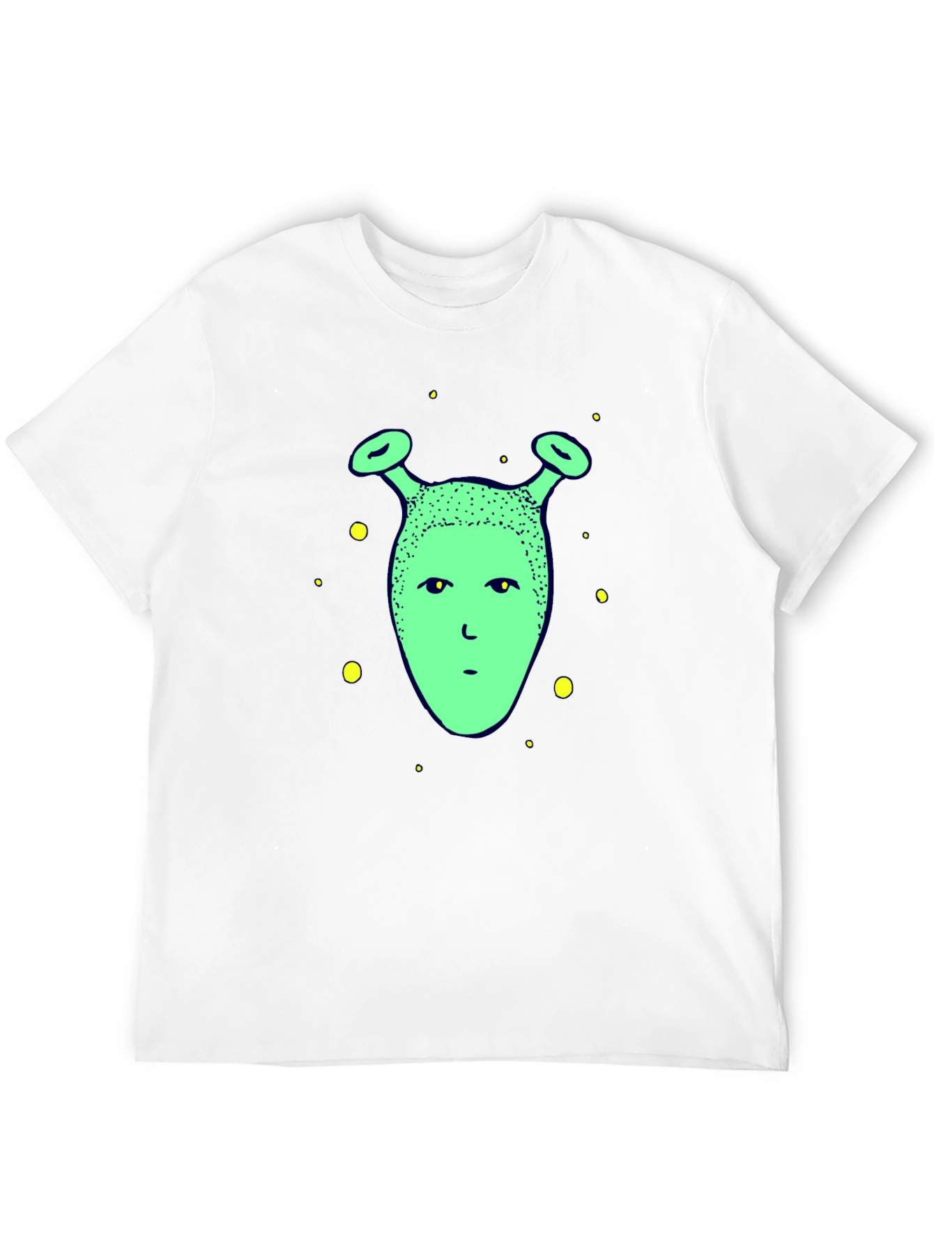 Green Alien Graphic Print T-Shirt - Black