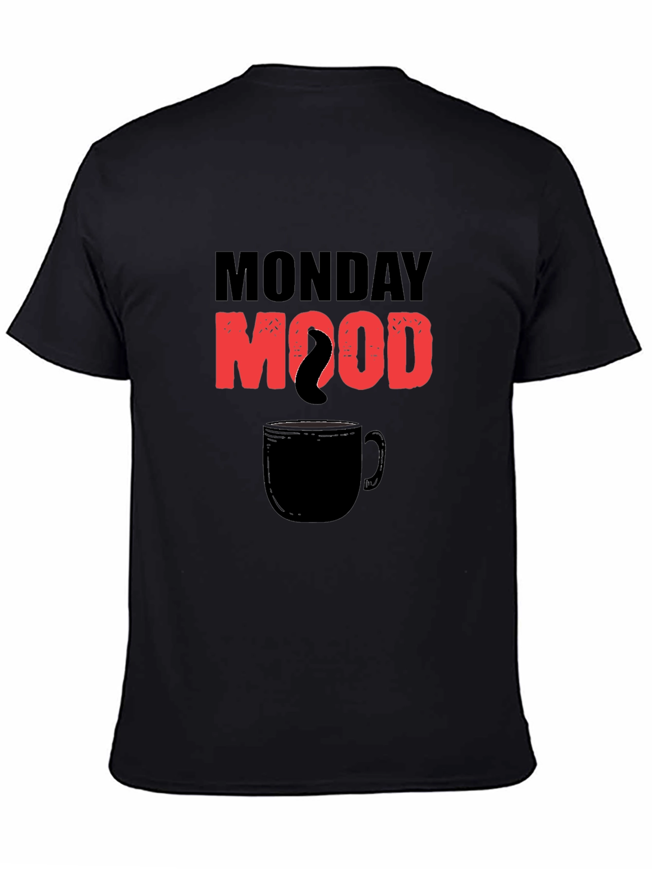 Monday Mood Coffee Graphic Tee - Black Cotton T-Shirt