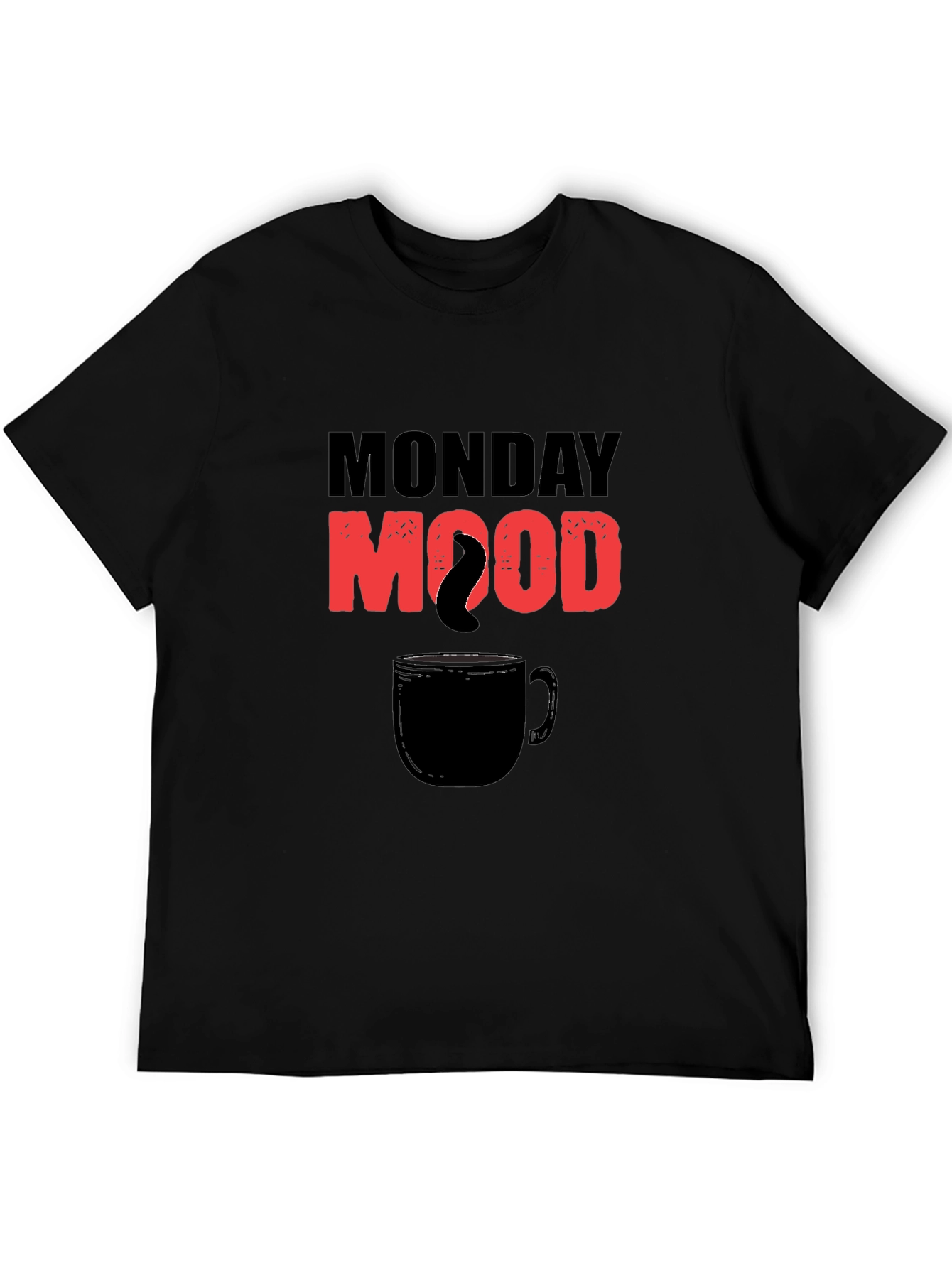 Monday Mood Coffee Graphic Tee - Black Cotton T-Shirt