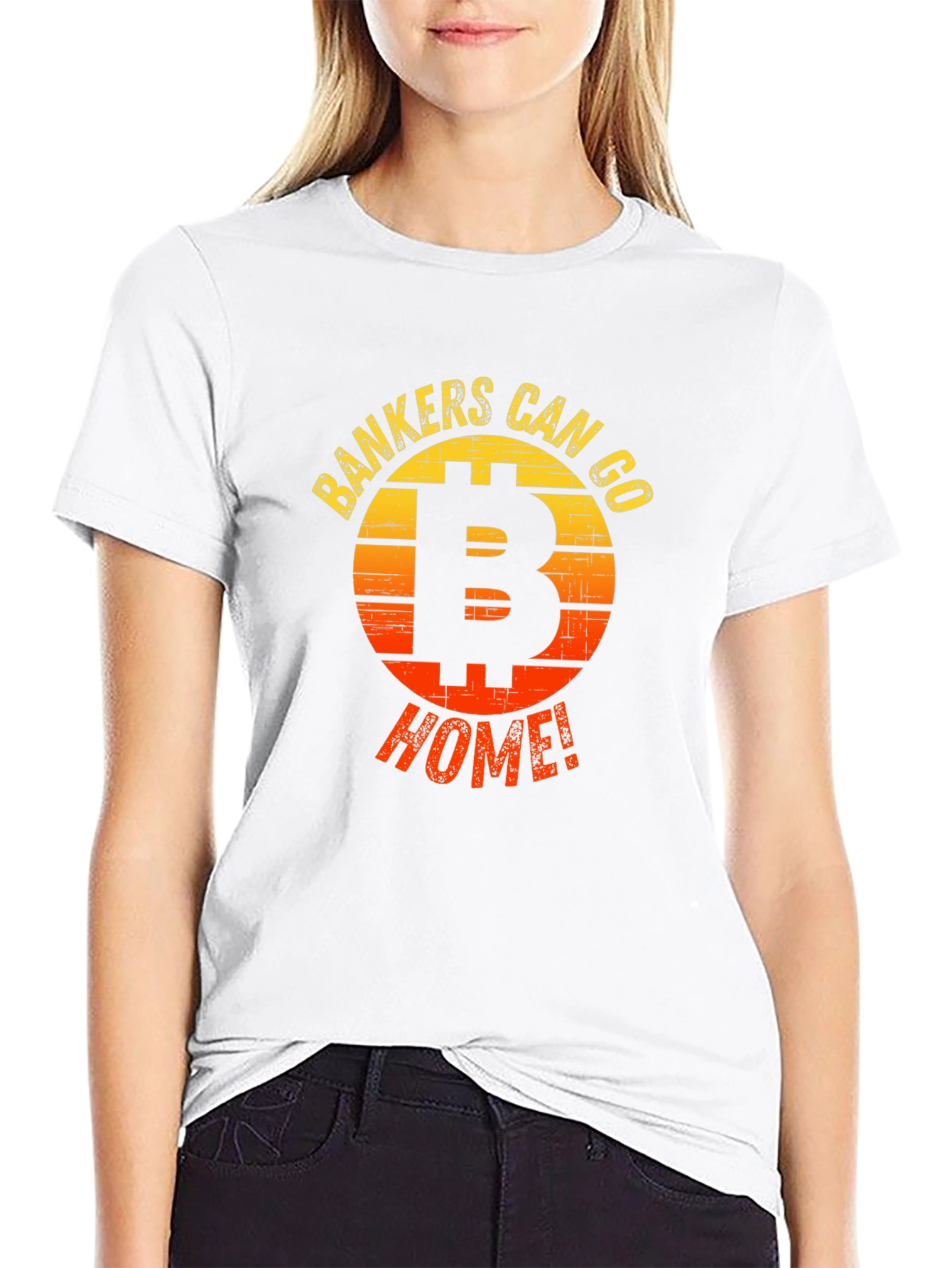 Bankers Can Go Home Bitcoin Graphic T-Shirt