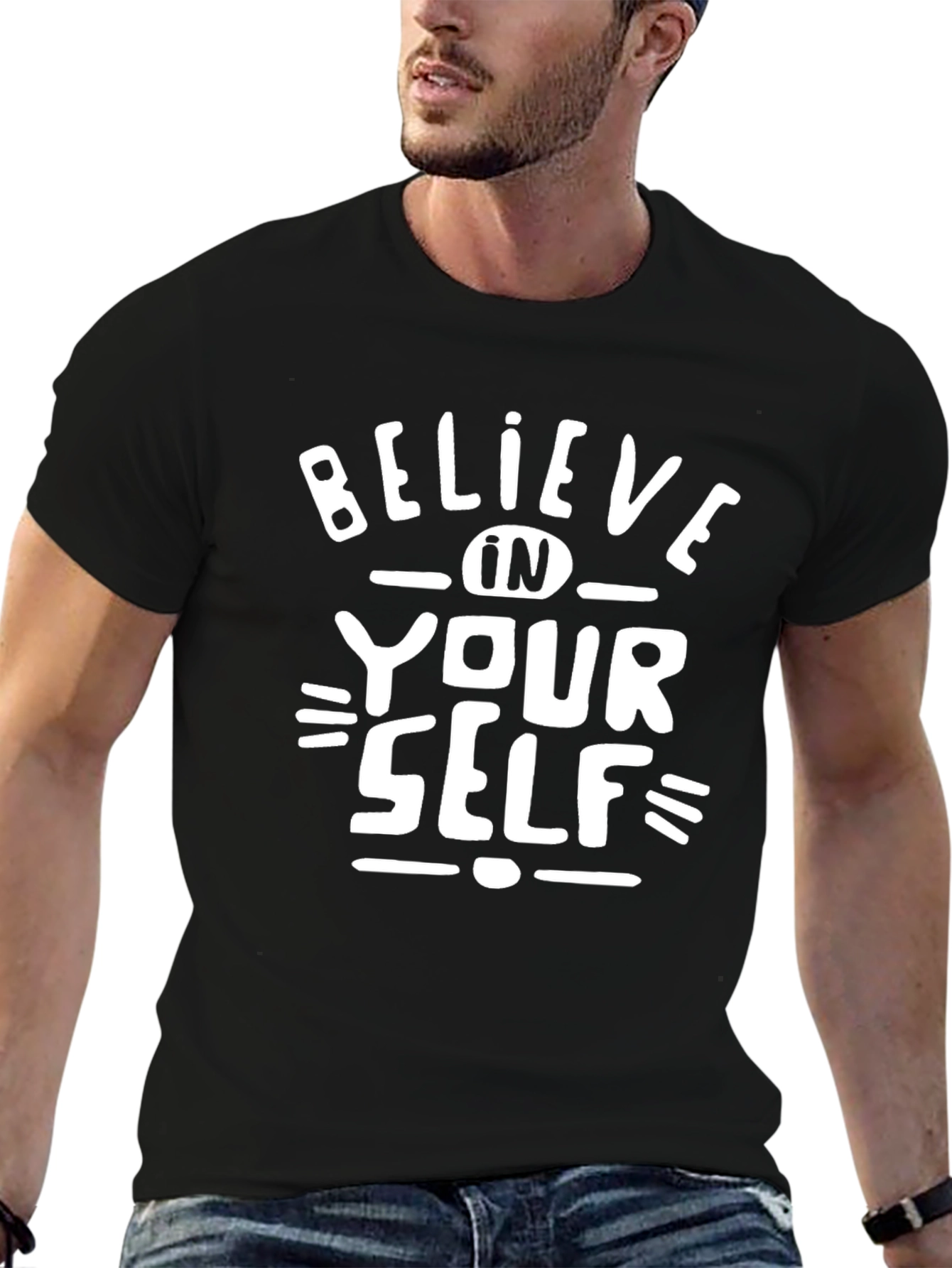 Believe In Yourself Graphic Tee - Black
