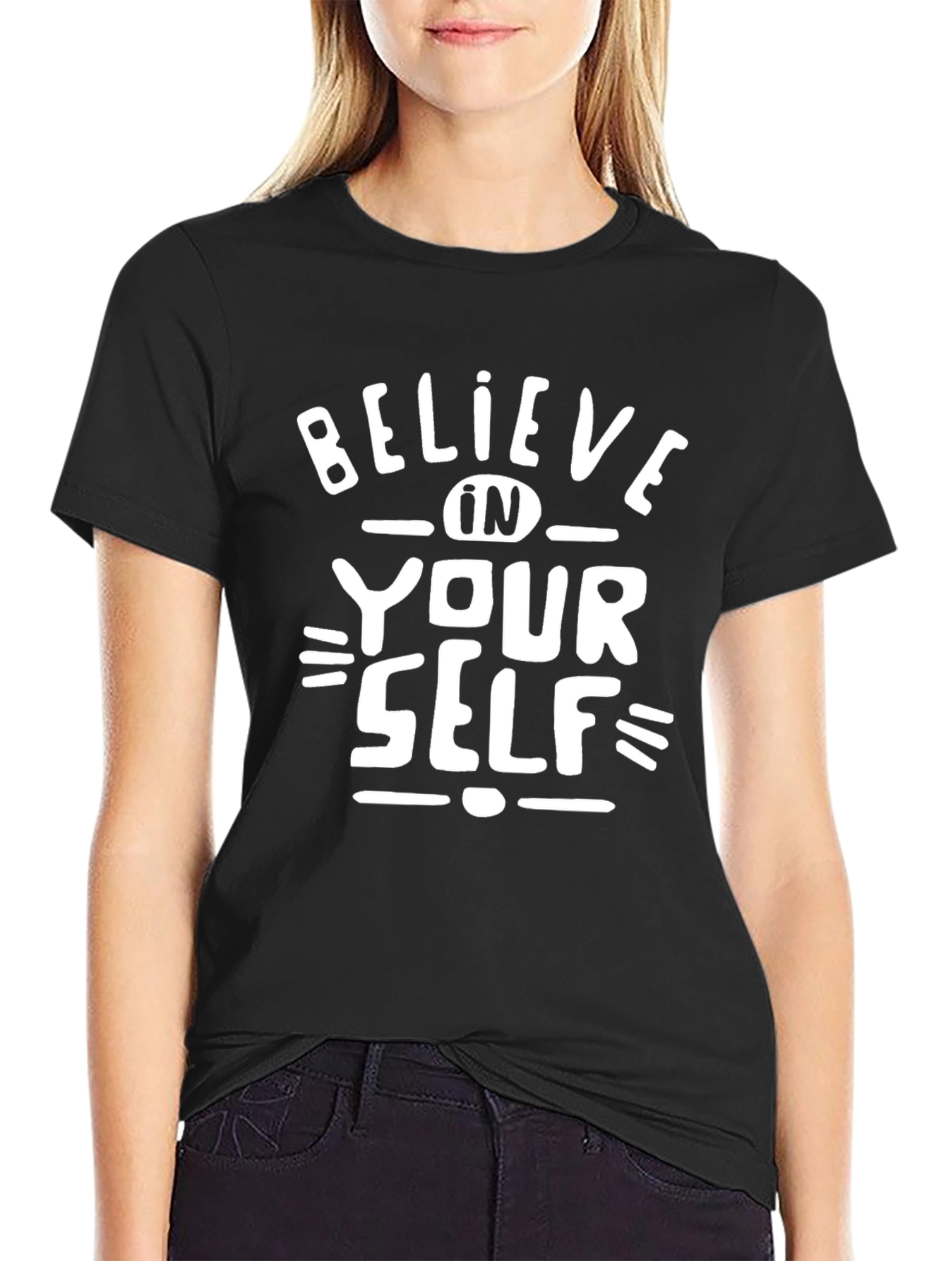 Believe In Yourself Graphic Tee - Black