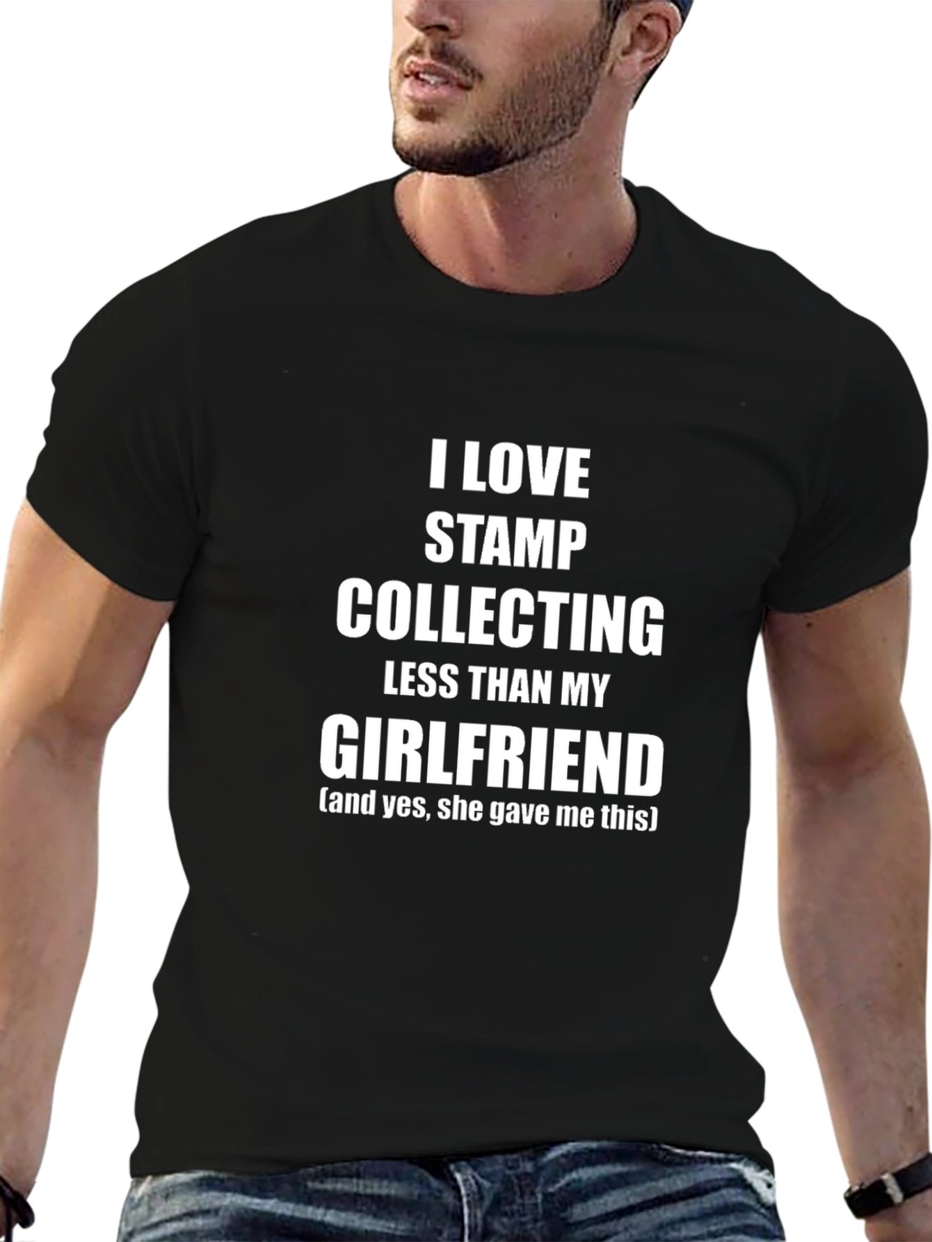 I Love My Girlfriend Stamp Collecting T-Shirt