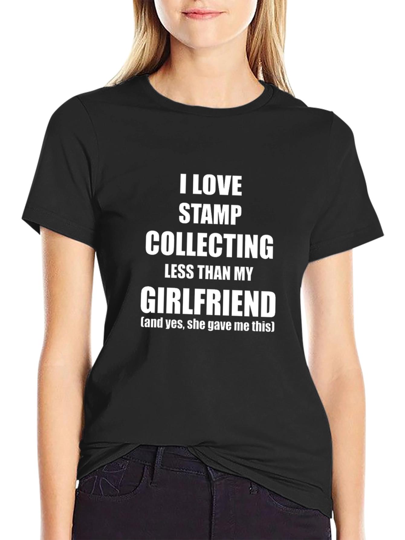 I Love My Girlfriend Stamp Collecting T-Shirt