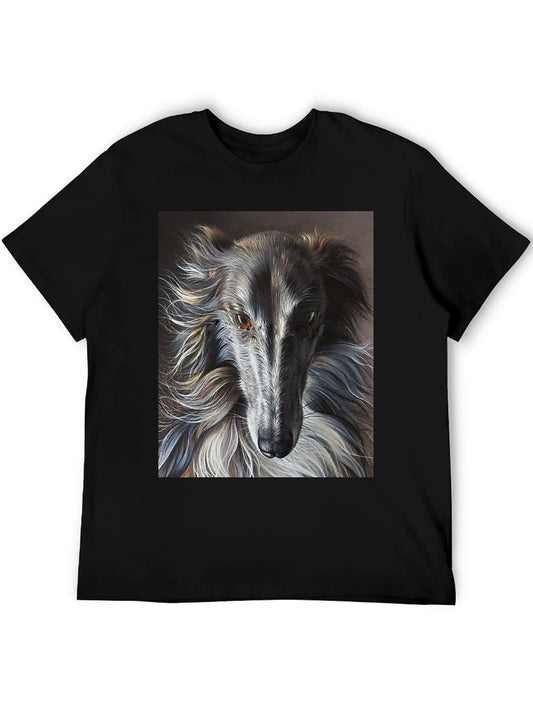 Borzoi Dog Portrait Graphic Tee