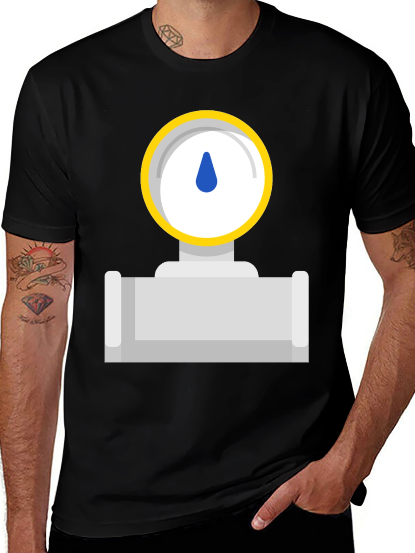 Gauge Graphic Tee - Black Cotton T-Shirt