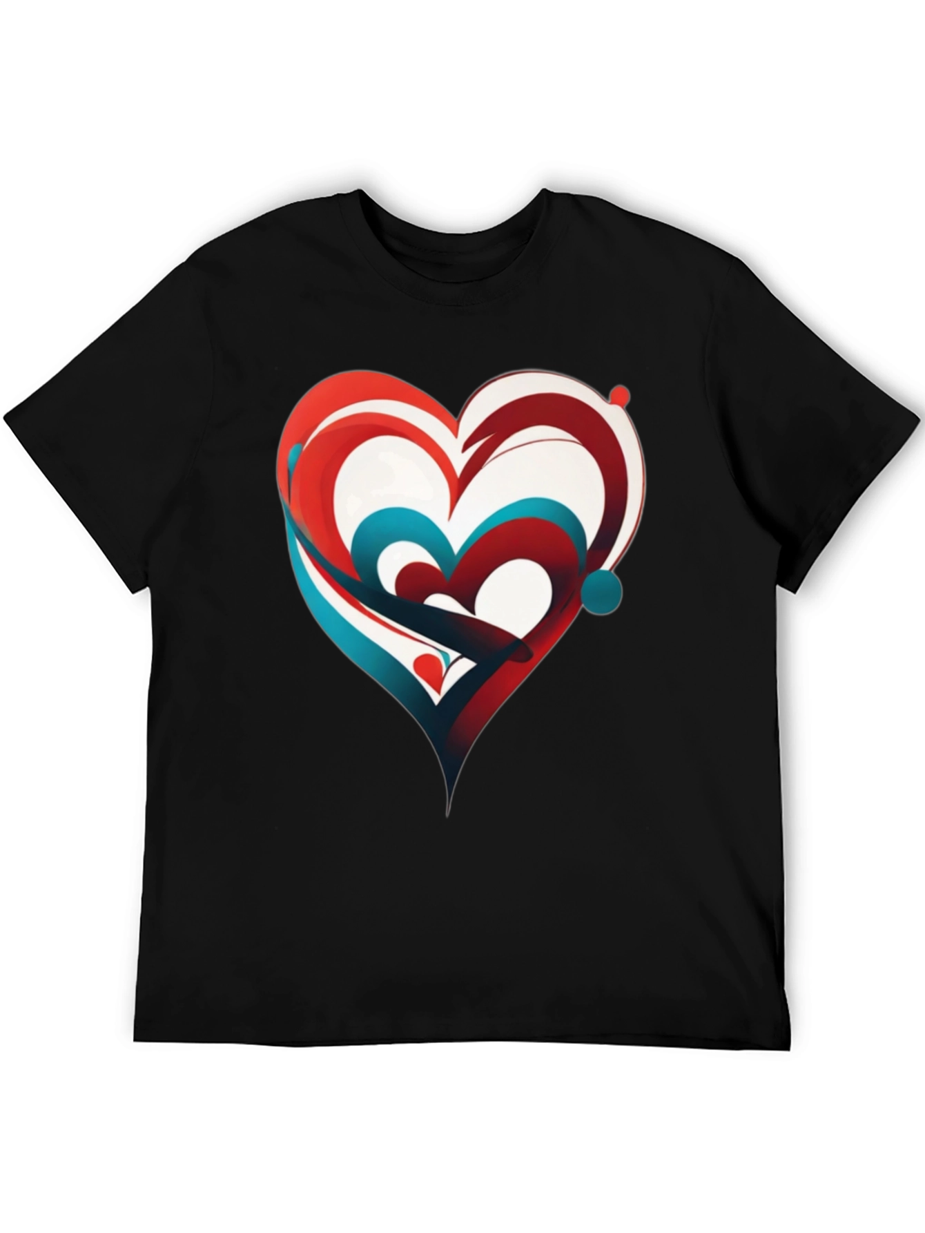 Abstract Heart Graphic Tee - Modern Design Casual Style