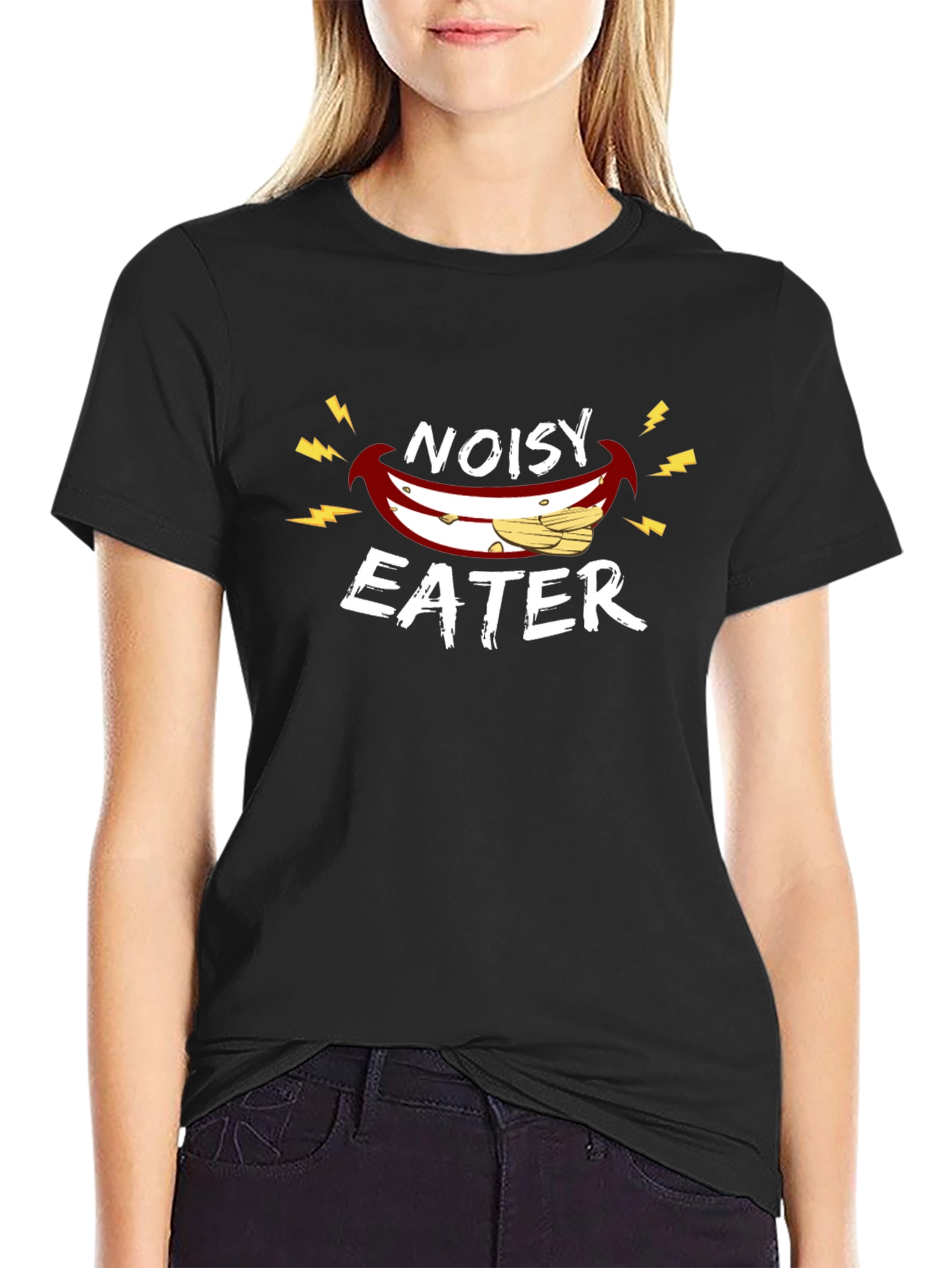 Noisy Eater Graphic Tee - Black Cotton T-Shirt