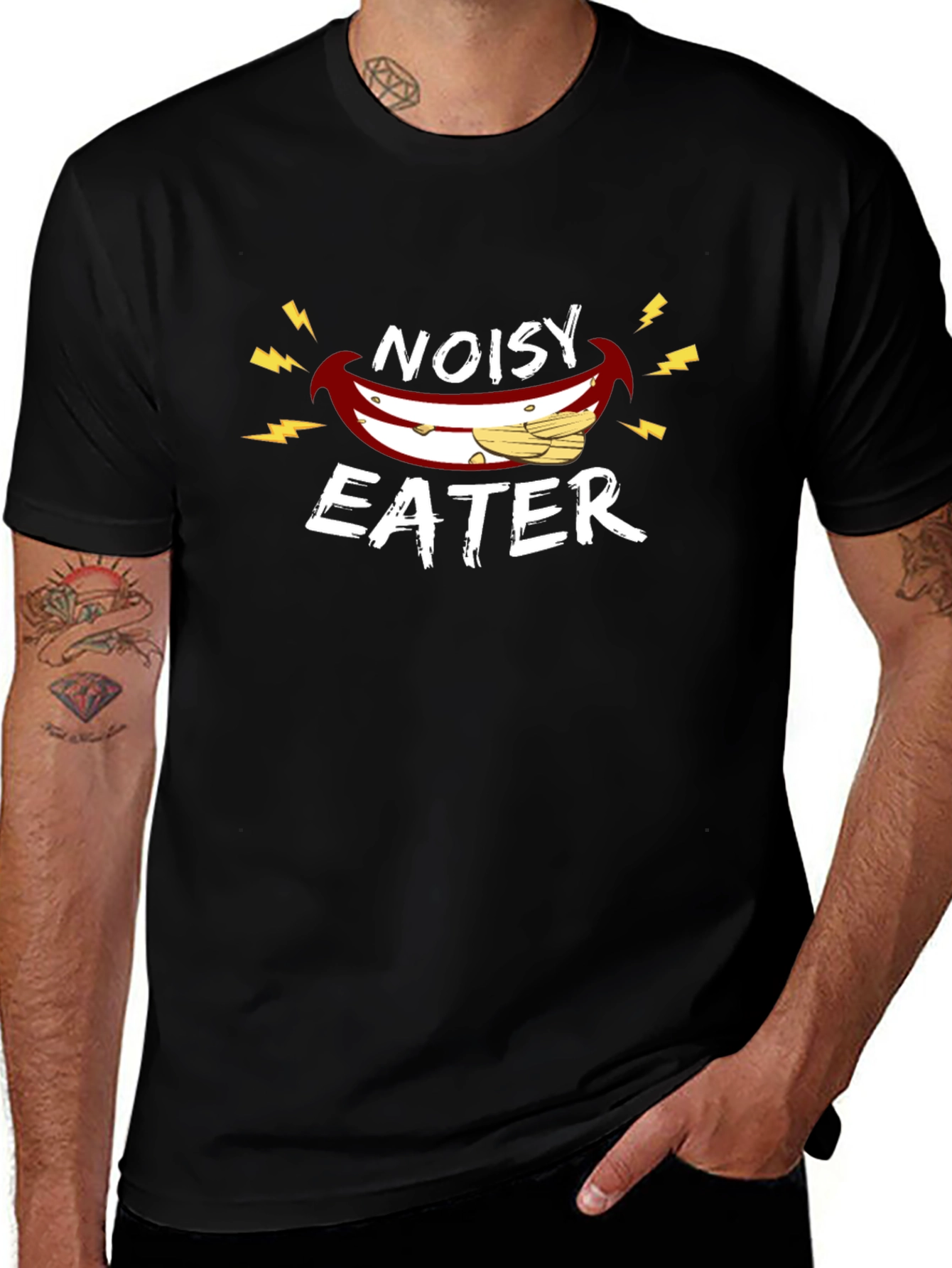 Noisy Eater Graphic Tee - Black Cotton T-Shirt