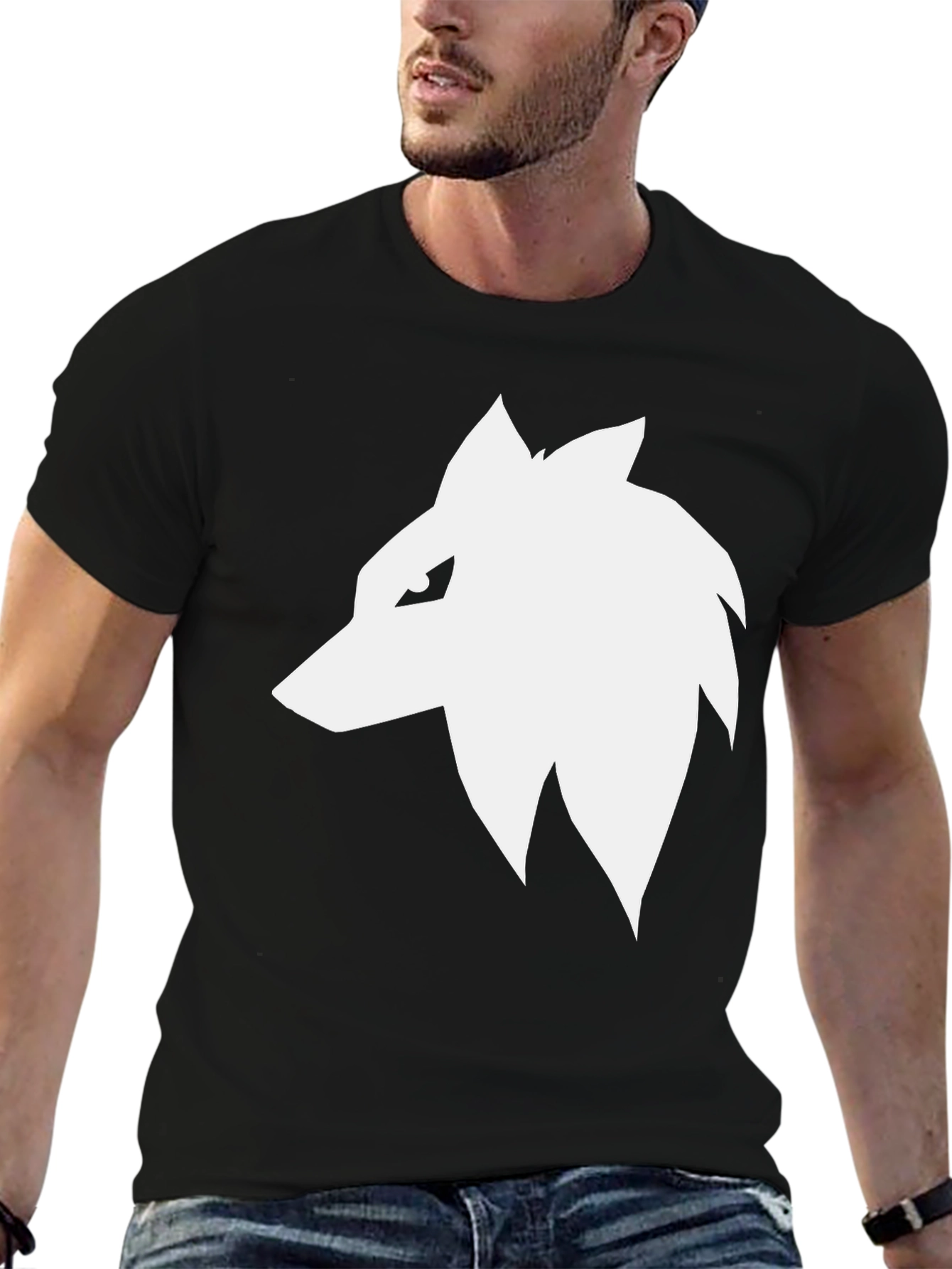 Black Wolf Head Graphic Tee