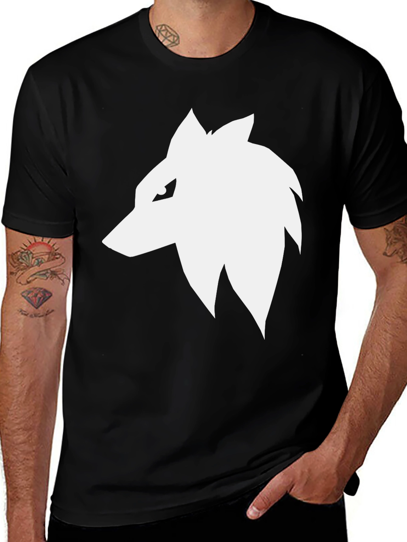 Black Wolf Head Graphic Tee