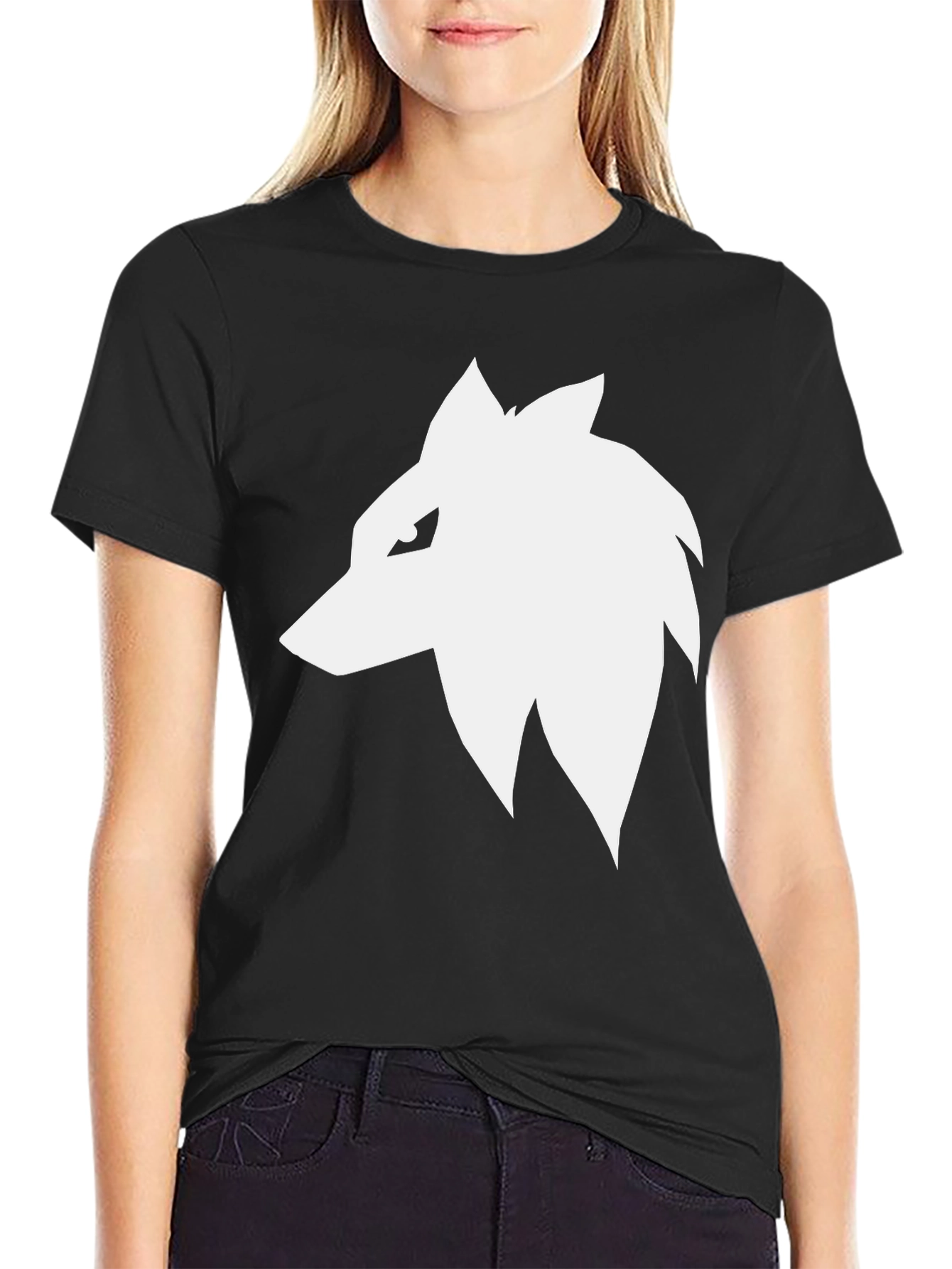 Black Wolf Head Graphic Tee
