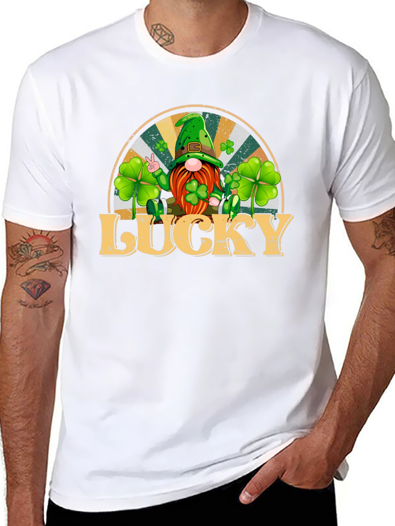 Lucky St. Patricks Day Gnome Graphic Tee
