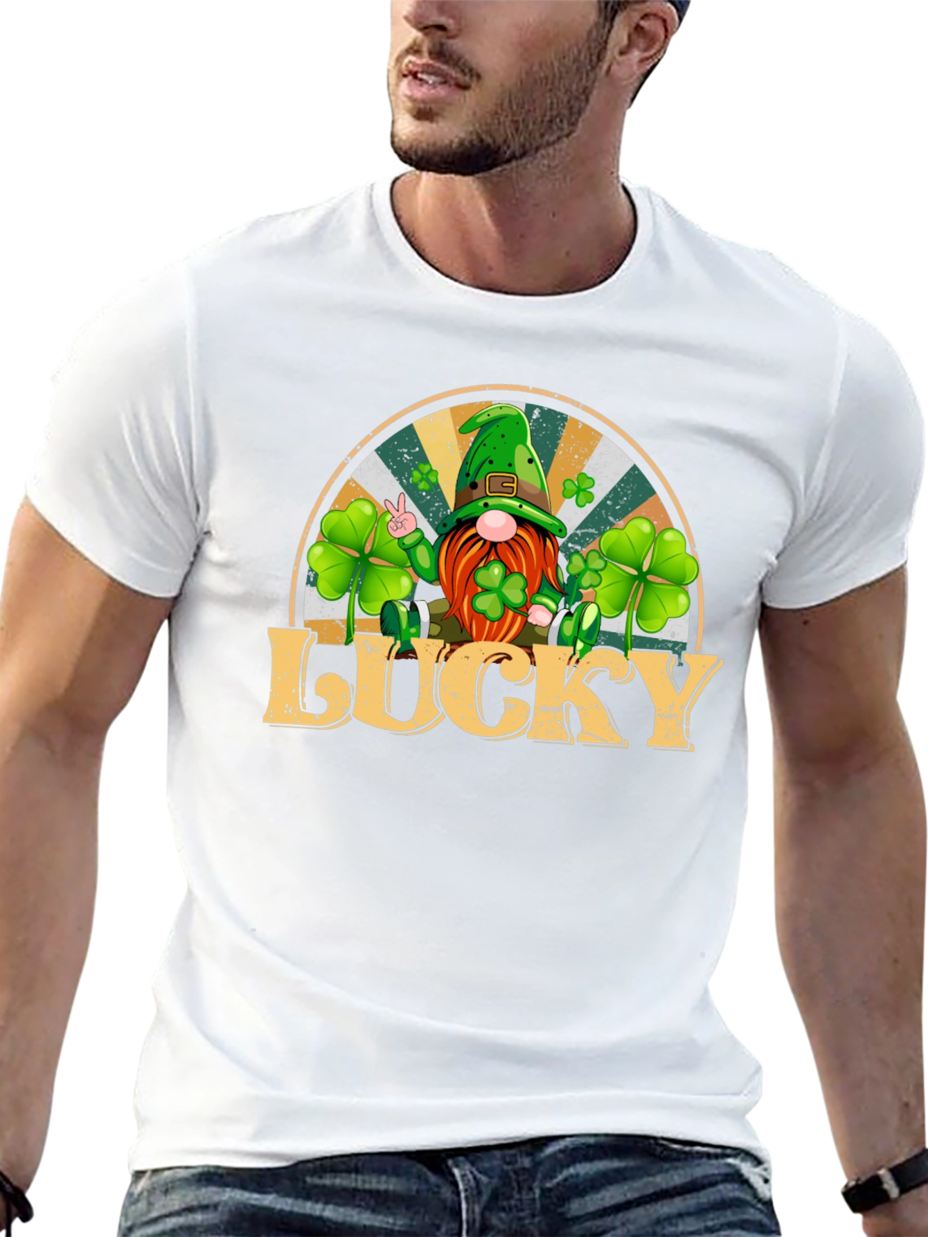 Lucky St. Patricks Day Gnome Graphic Tee