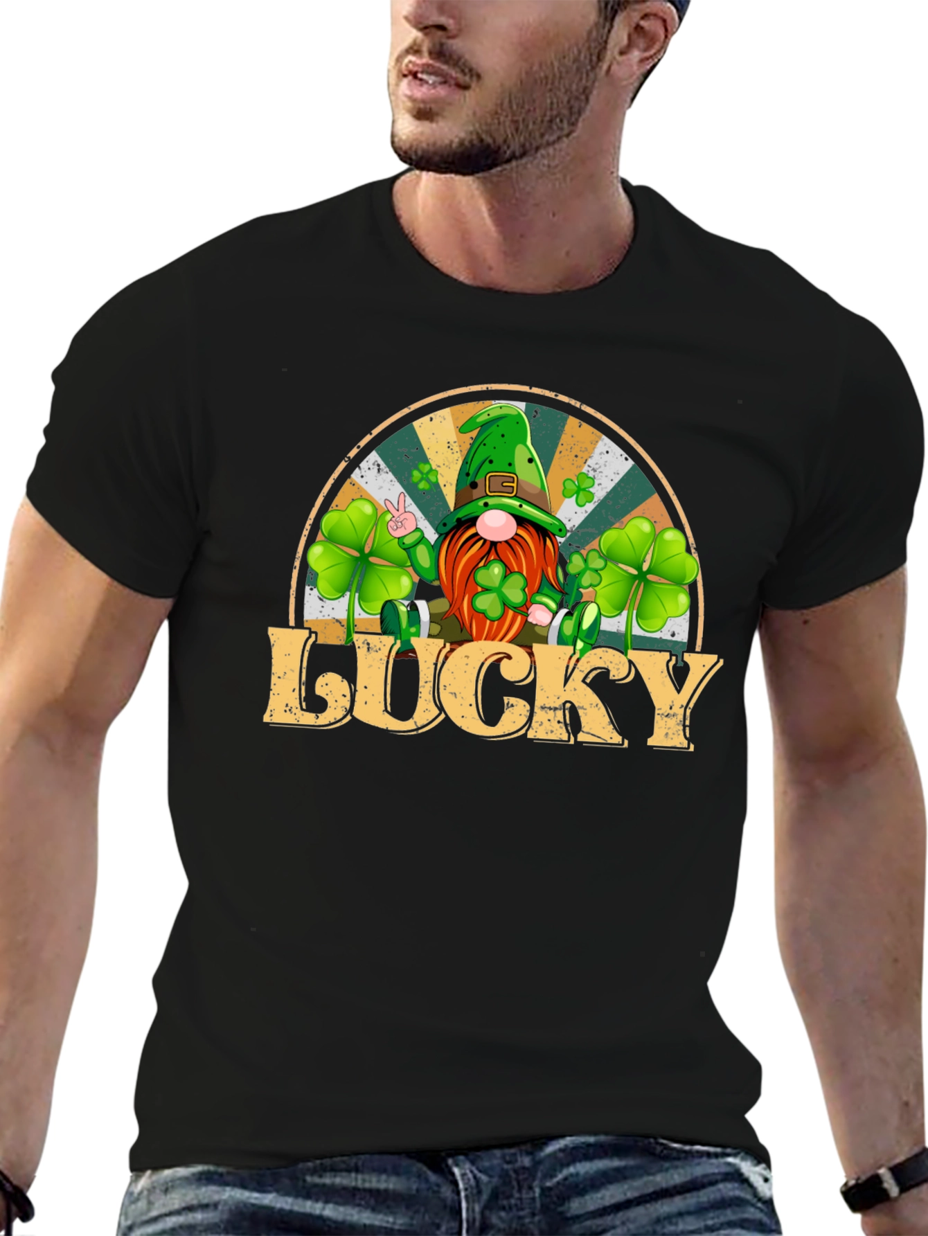 Lucky St. Patricks Day Gnome Graphic Tee