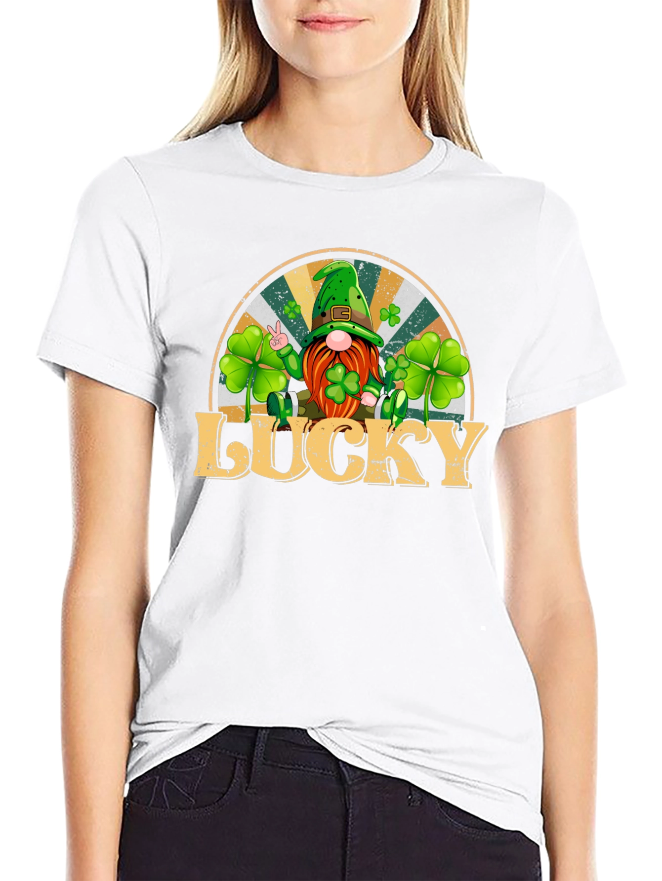 Lucky St. Patricks Day Gnome Graphic Tee
