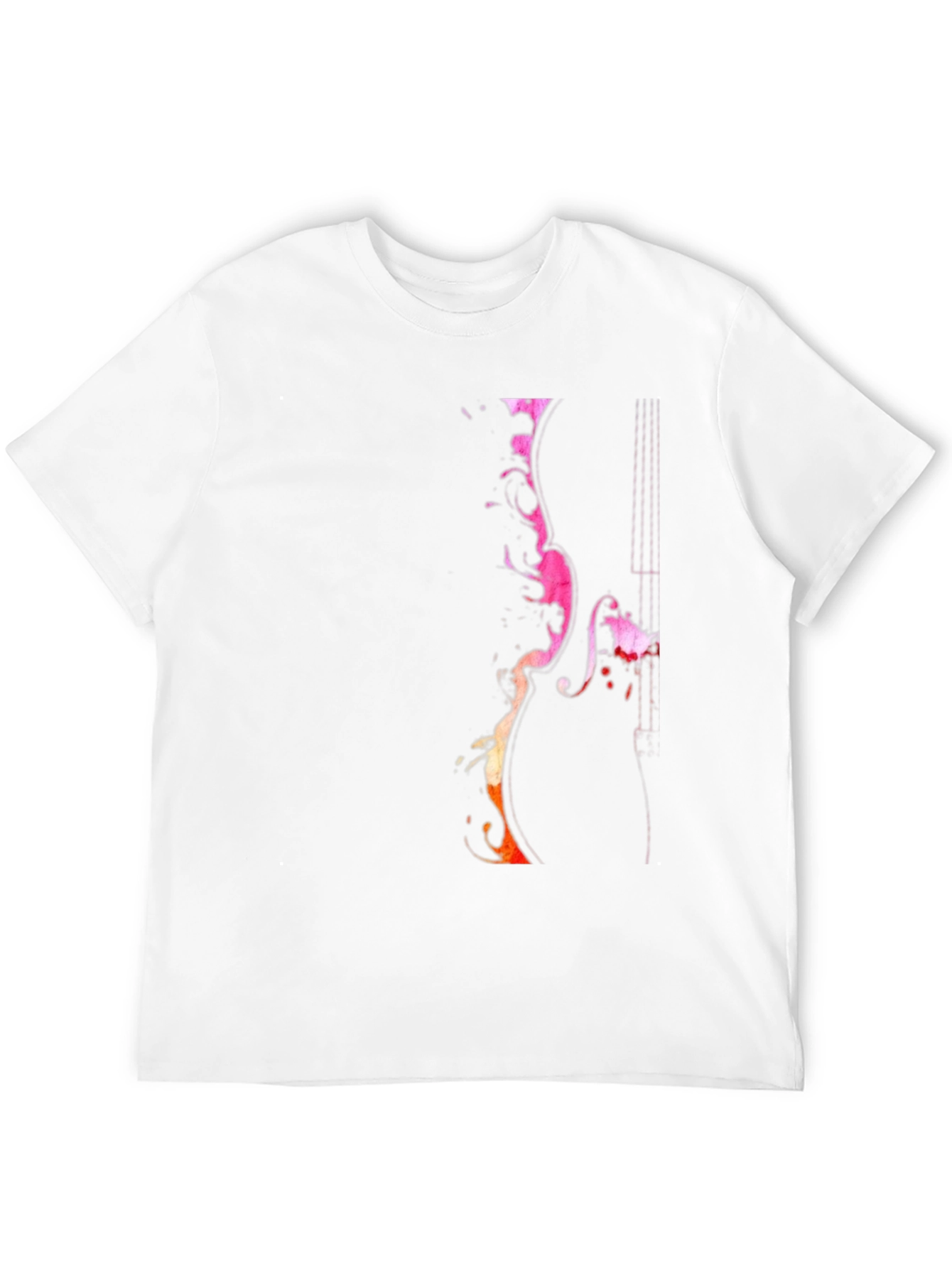 Abstract Violin Graphic Tee - Mens Black T-Shirt