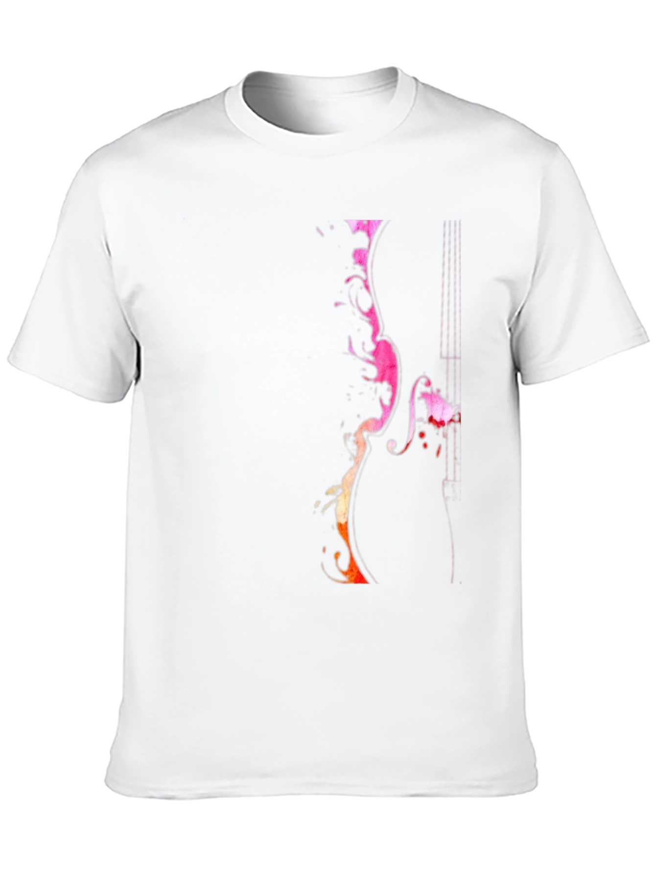 Abstract Violin Graphic Tee - Mens Black T-Shirt